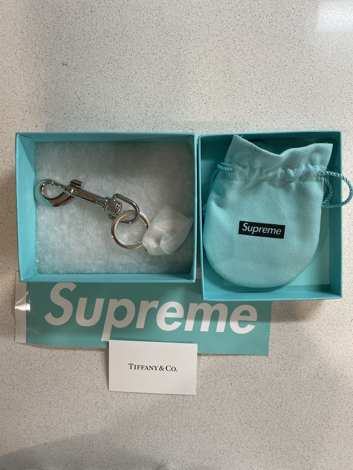 Supreme Supreme Tiffany Oval Tag Keyring Keychain NEW | Grailed