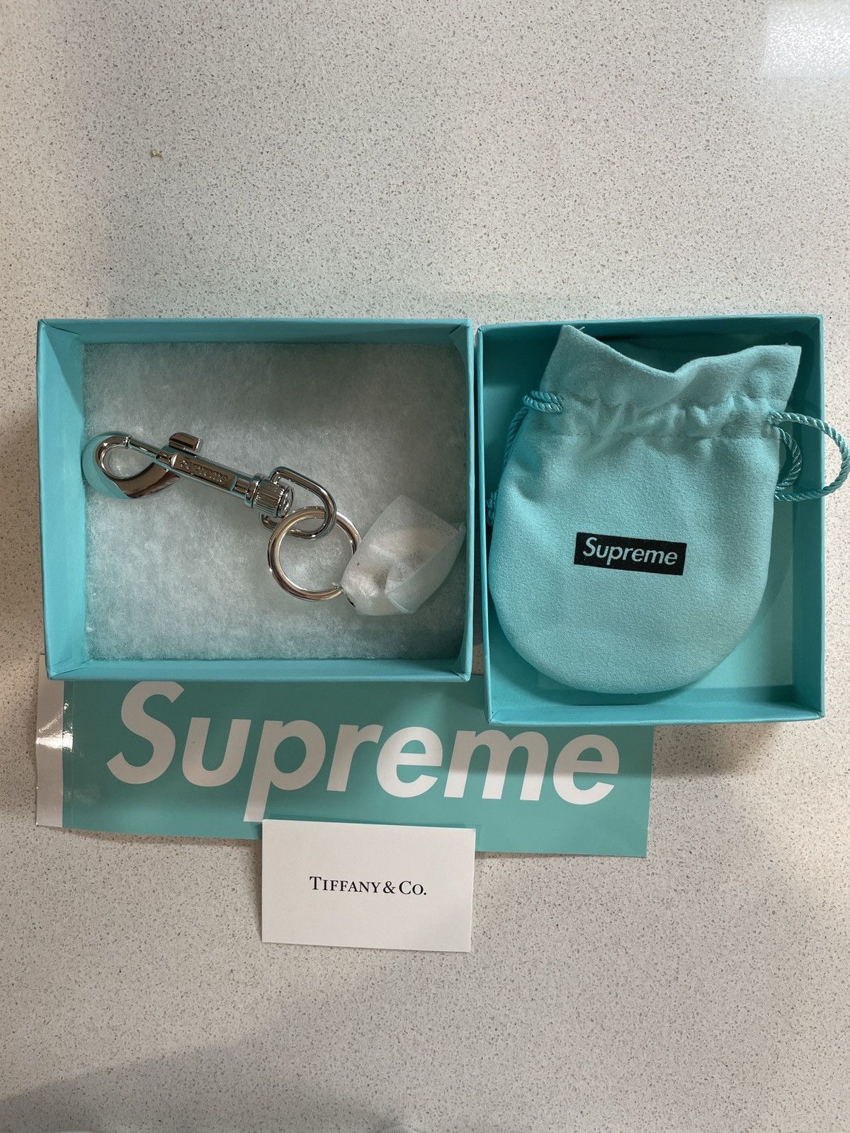 Supreme Tiffany Oval Tag Keyring-