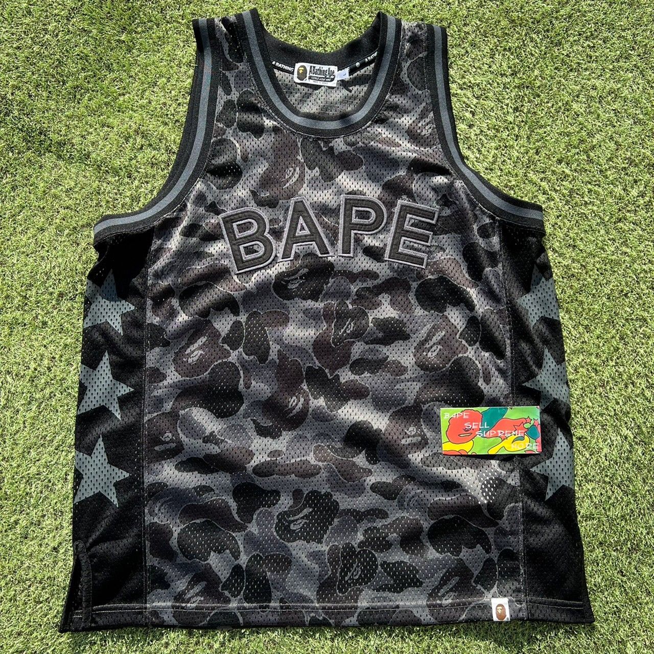 Bape BAPE basketball jersey ABC black camo | Grailed