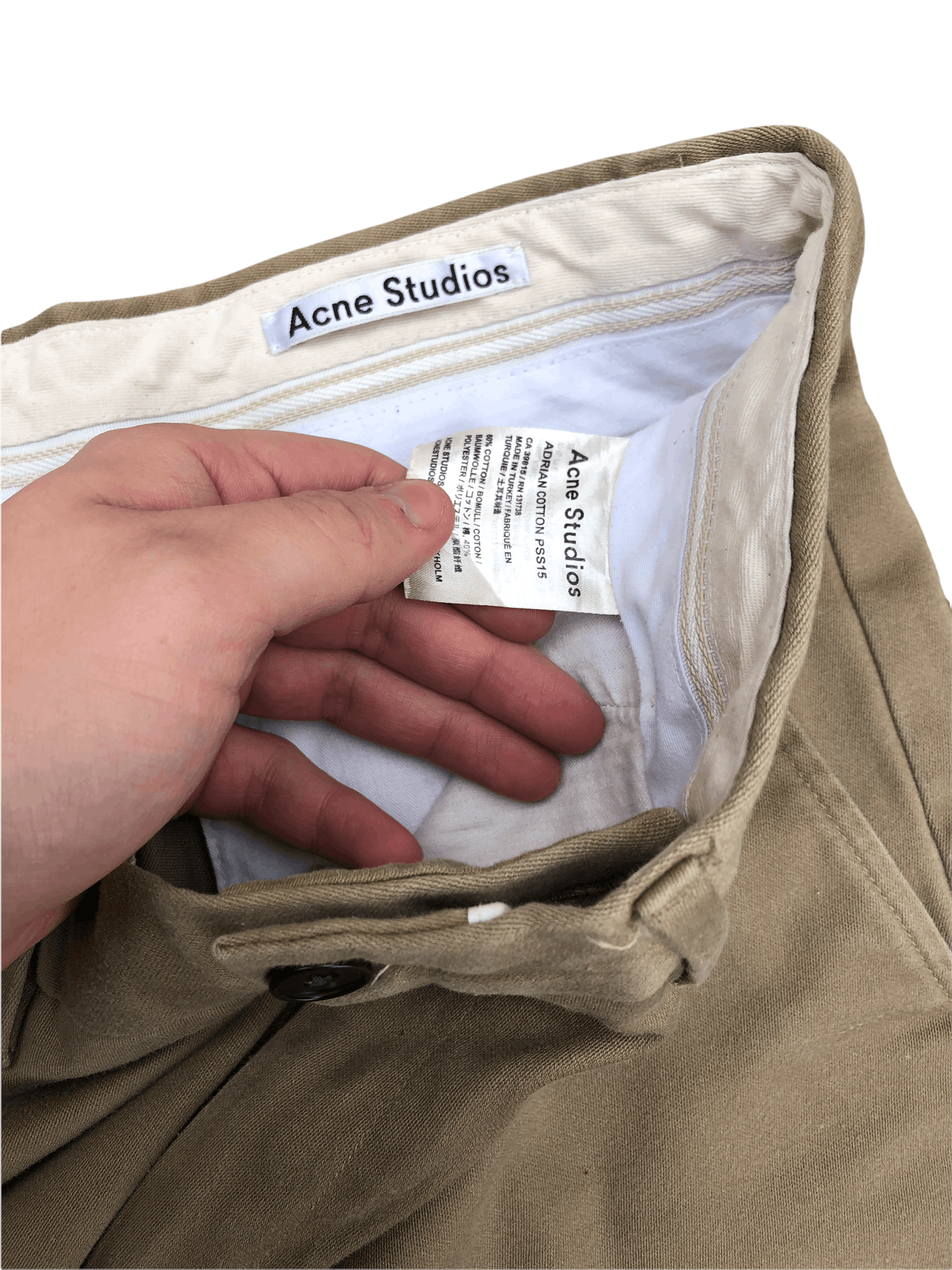 Acne Studios RARE Acne Studios Adrian Cotton PSS15 Khaki Shorts 