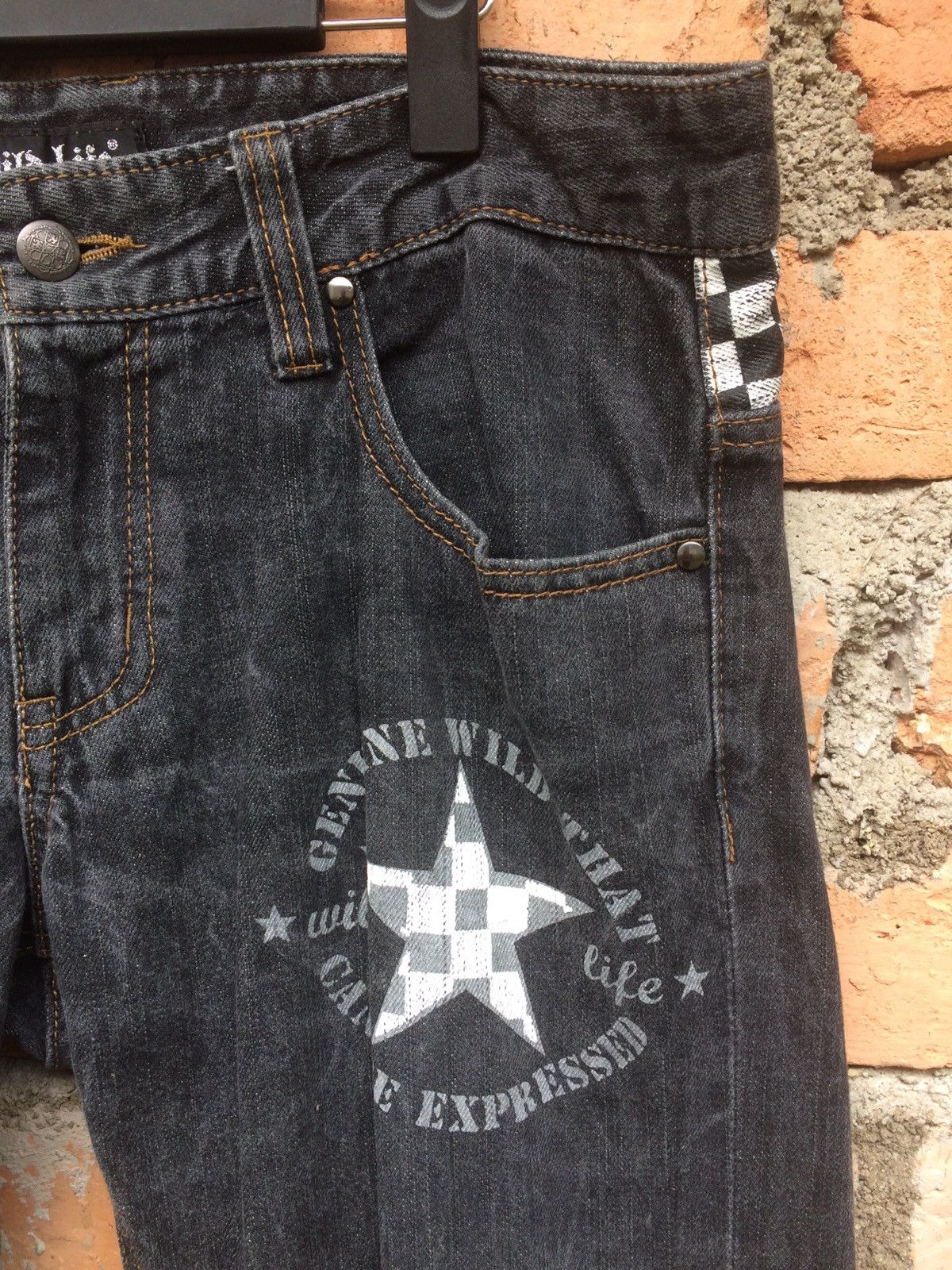 Japanese Brand Japanese Designer Wild Life Streatwear Style Denim Pant Size US 35 - 4 Thumbnail