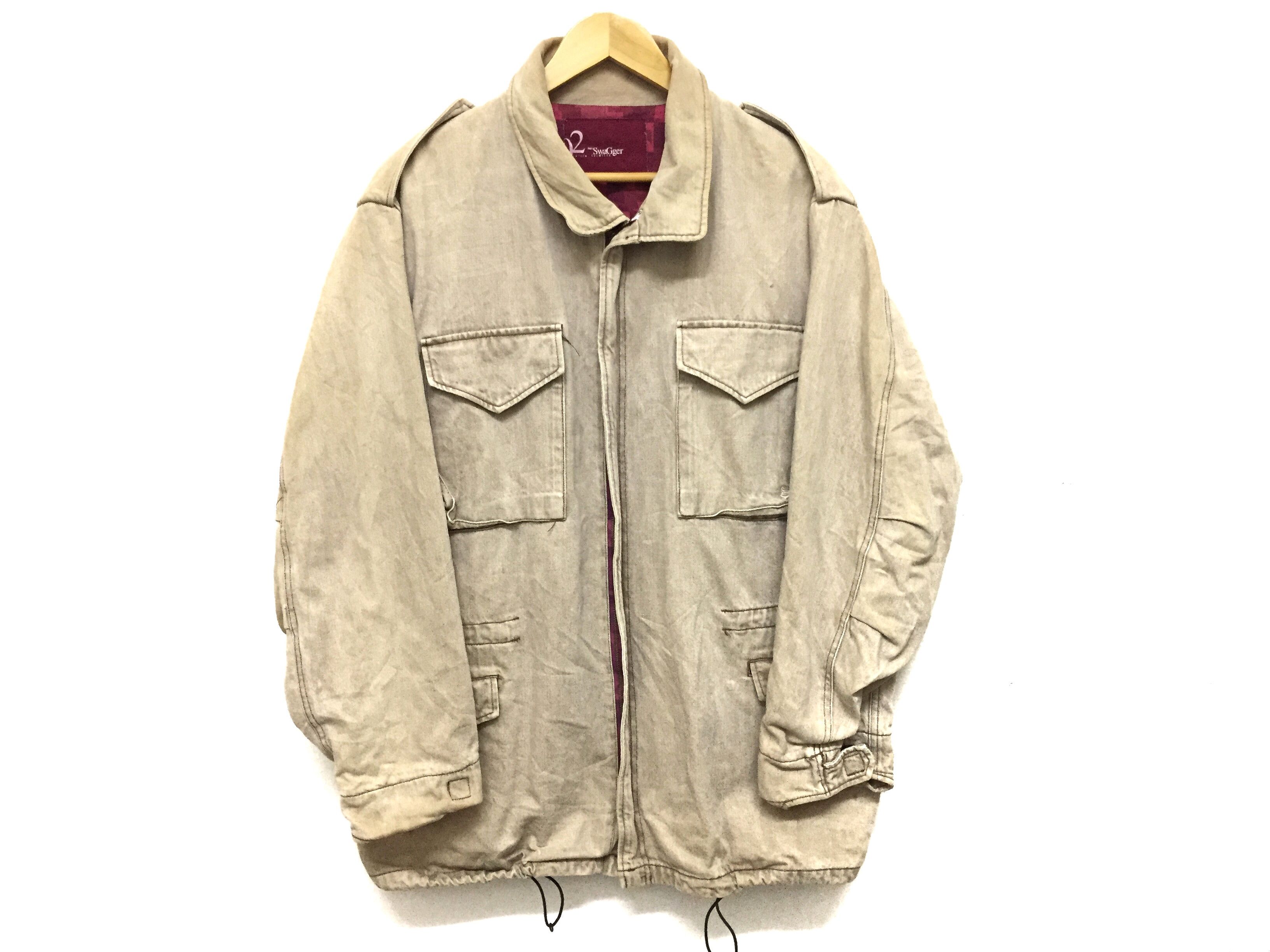 Swagger 90's SWAGGER M65 Big pocket denim Heavy jacket Size US XL / EU 56 / 4 - 4 Thumbnail
