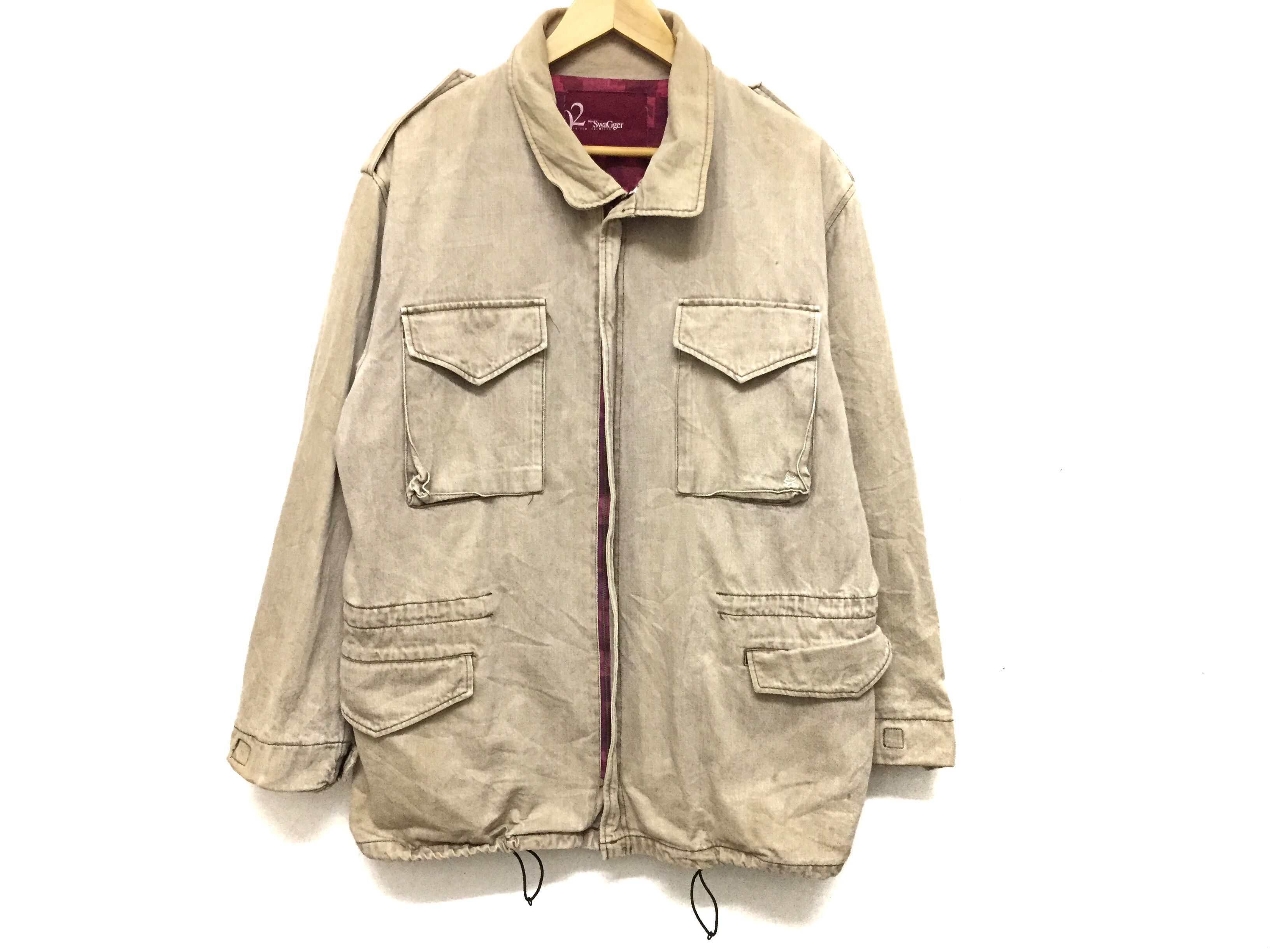 Swagger 90's SWAGGER M65 Big pocket denim Heavy jacket Size US XL / EU 56 / 4 - 5 Thumbnail