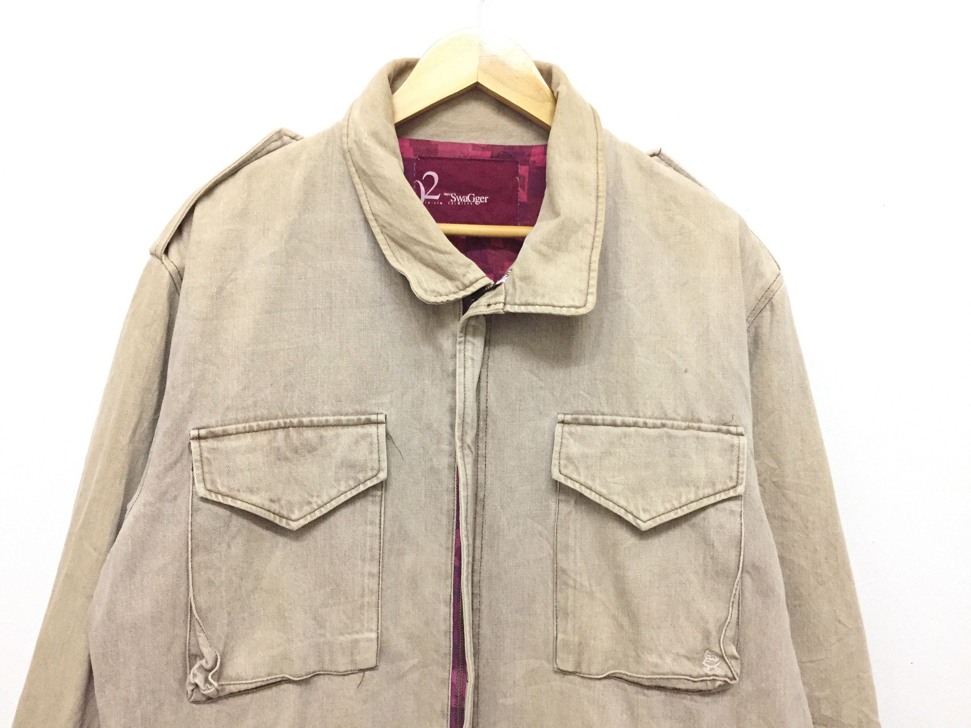 Swagger 90's SWAGGER M65 Big pocket denim Heavy jacket Size US XL / EU 56 / 4 - 7 Thumbnail