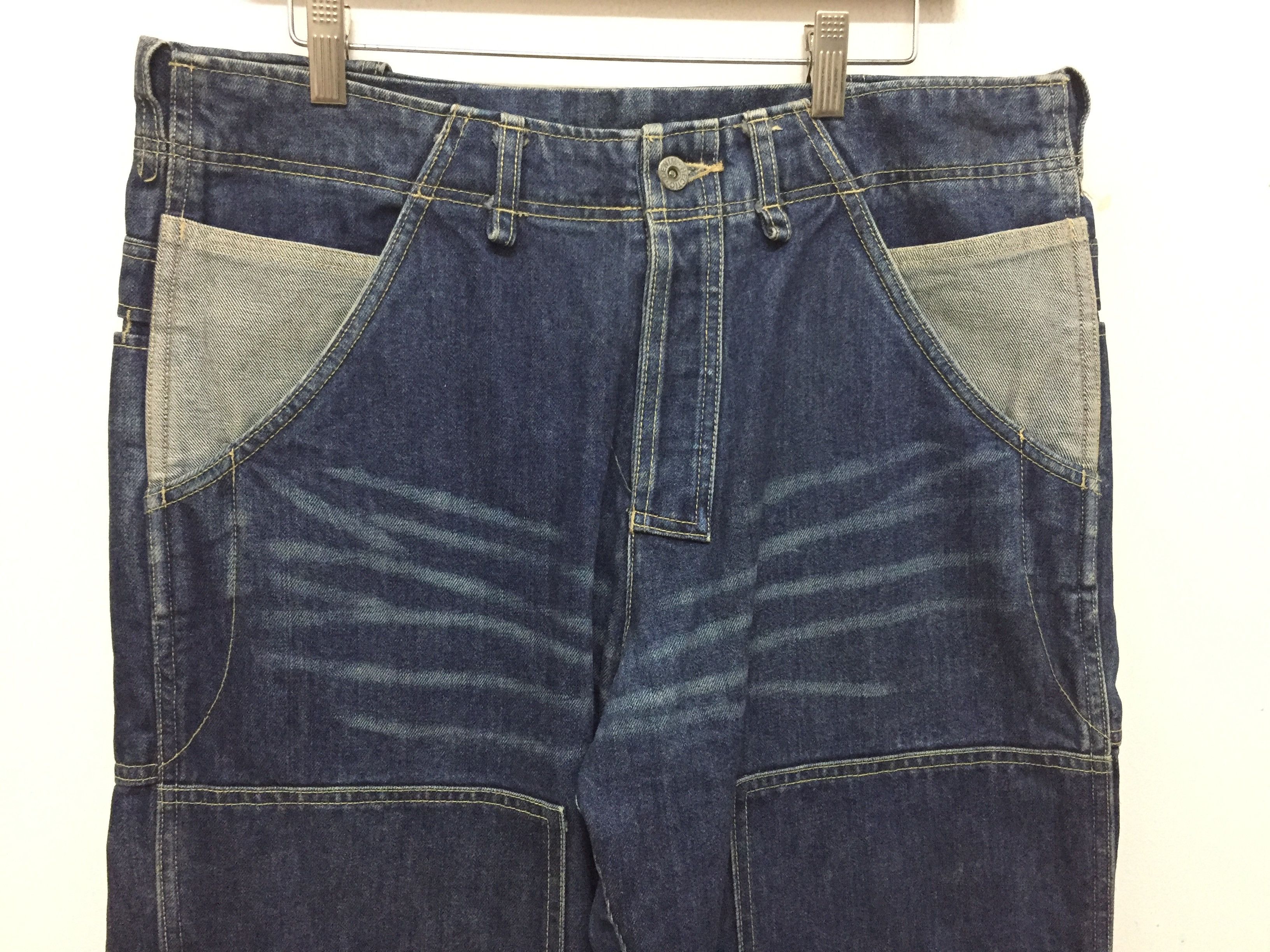 realmad HECTIC 90's Mad HECTIC Contra Stitch Double Knee baggy Raw Denim Size US 33 - 3 Thumbnail