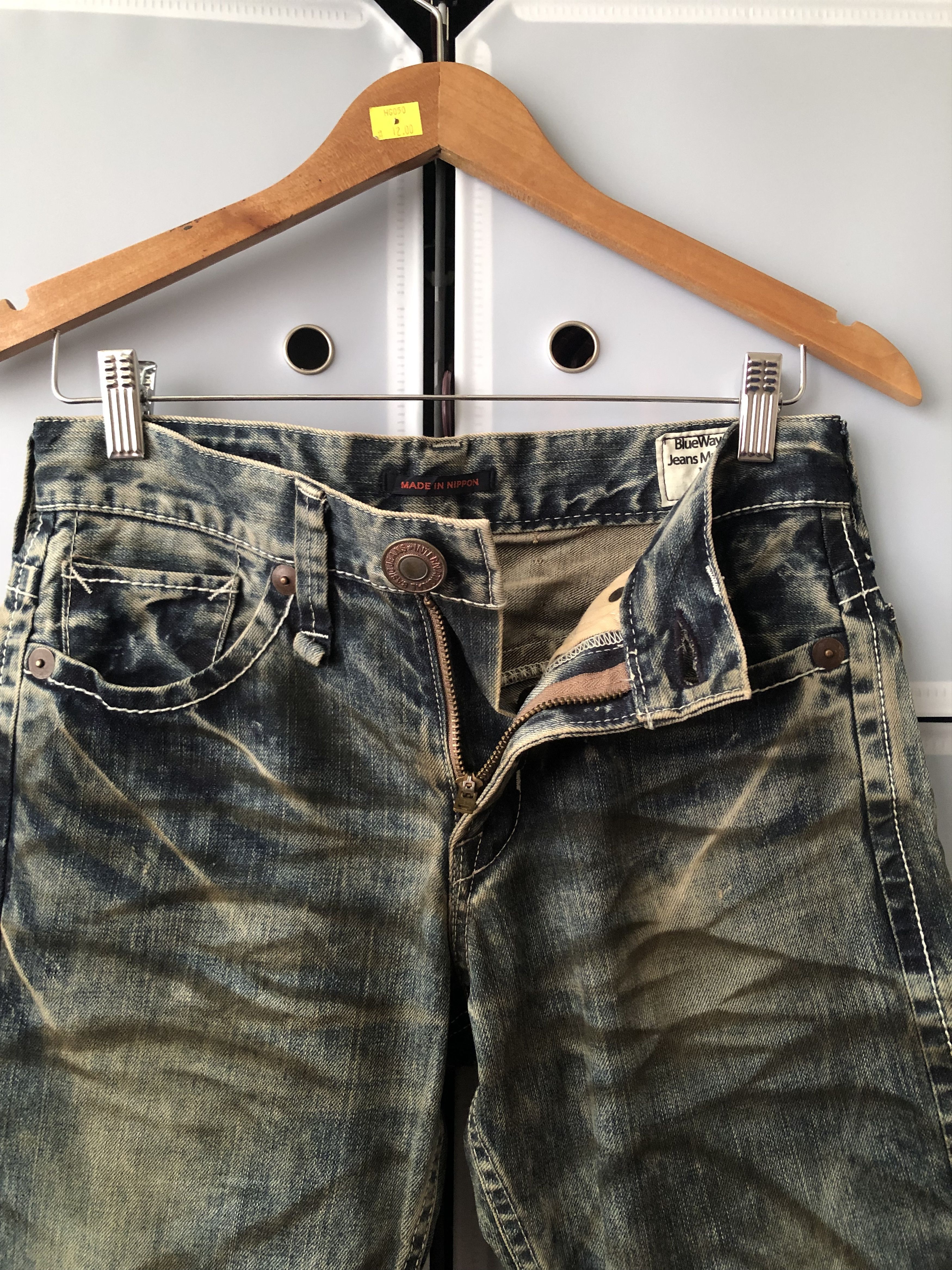 Blue Blue Japan Vintage Blue Way Dirty Design Shirt Rise Denim Pants Size US 30 / EU 46 - 4 Thumbnail