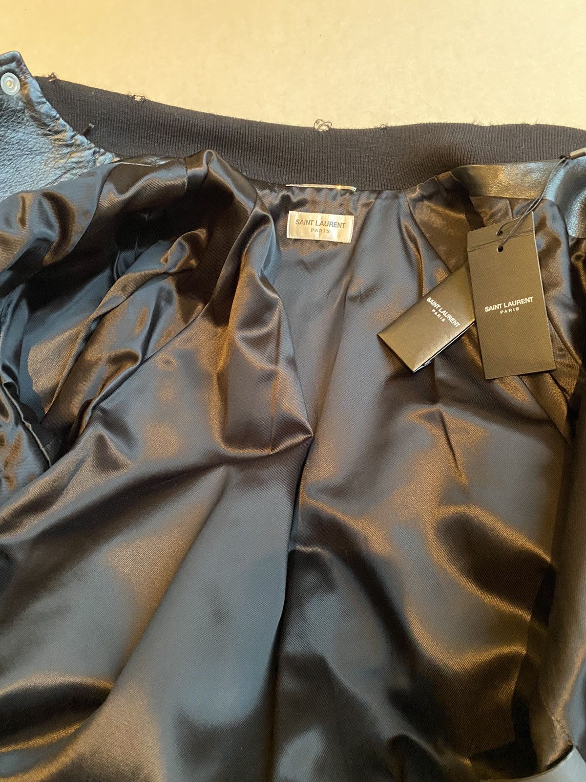 Saint Laurent Paris FW17 ‘inferno’ capsule leather bomber jacket 50 BNWT Size US M / EU 48-50 / 2 - 24 Thumbnail