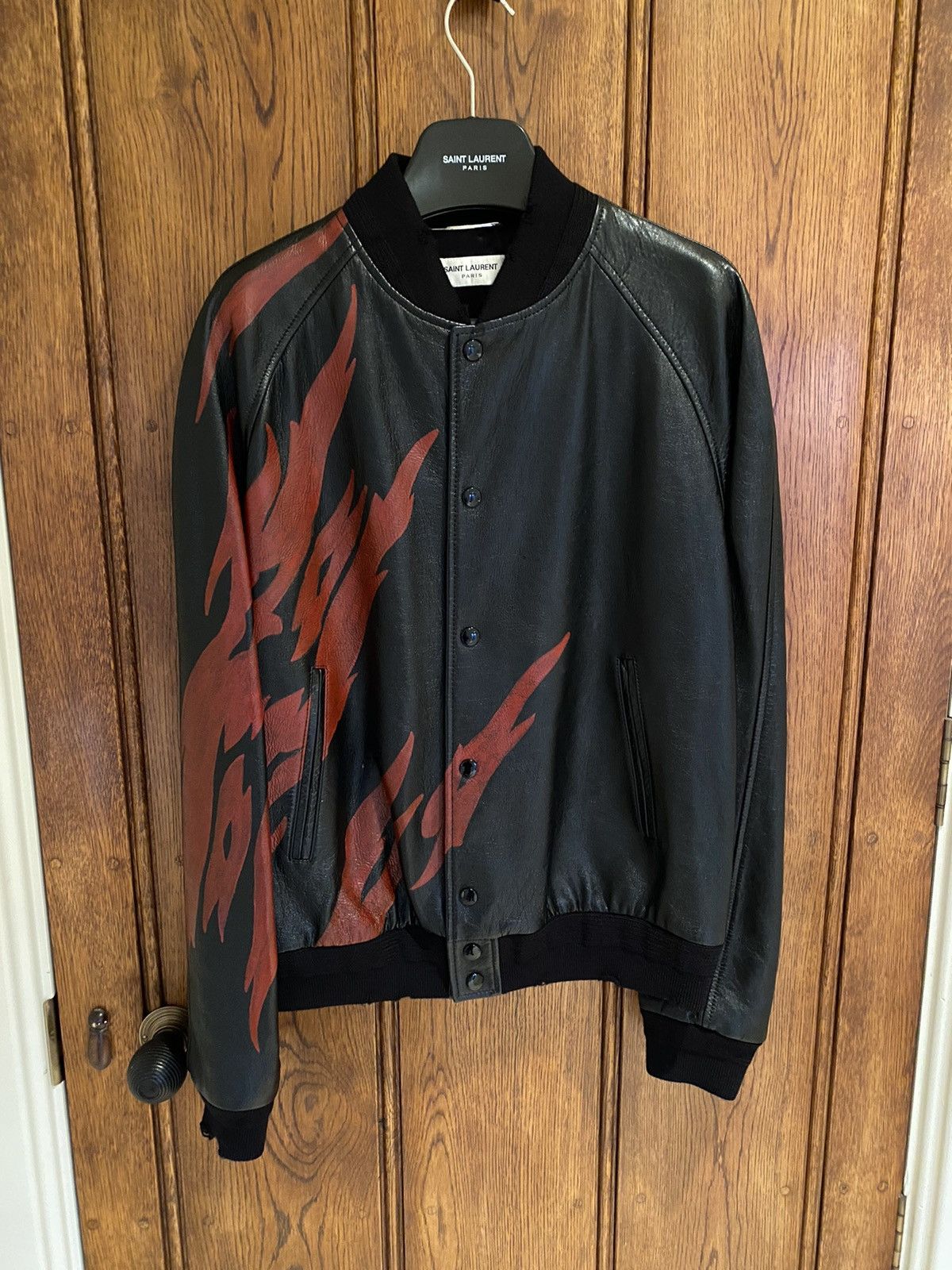 Saint Laurent Paris FW17 ‘inferno’ capsule leather bomber jacket 50 BNWT Size US M / EU 48-50 / 2 - 3 Thumbnail