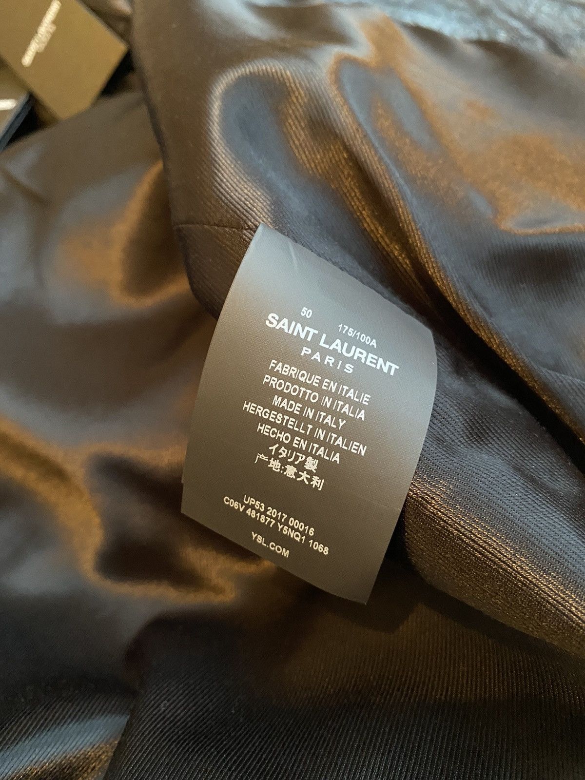 Saint Laurent Paris FW17 ‘inferno’ capsule leather bomber jacket 50 BNWT Size US M / EU 48-50 / 2 - 22 Thumbnail