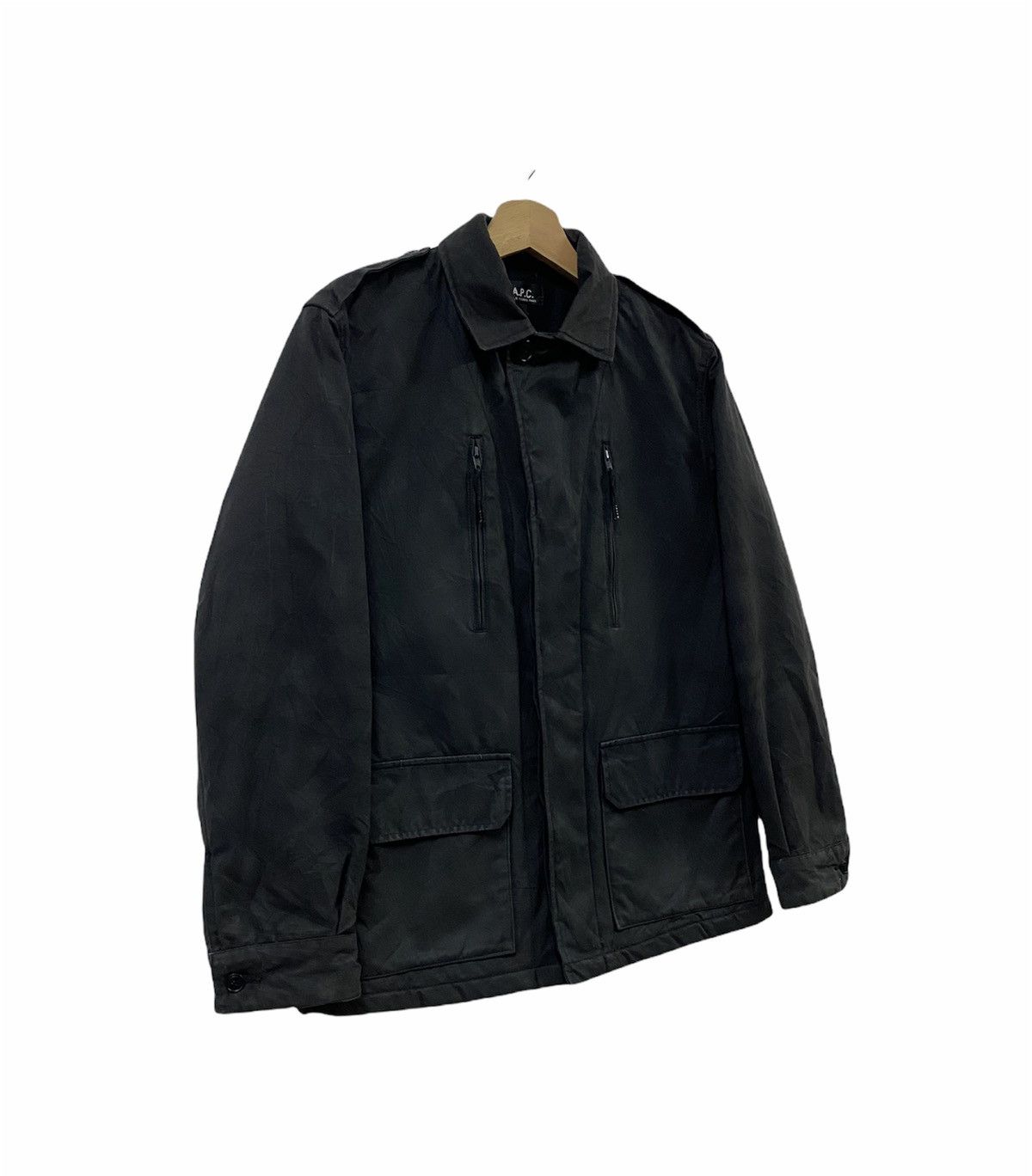 A.P.C. A.P.C Wax Coated Black Multipocket Jacket Made In France Size US S / EU 44-46 / 1 - 3 Thumbnail