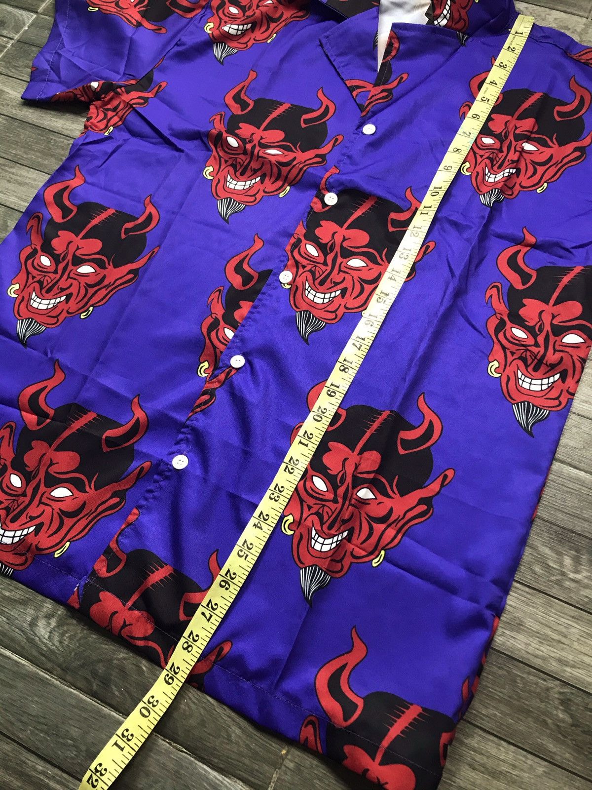 Japanese Brand × Vintage Cw21 Devil shirt hawaiian/summer aloha shirt devilhead Size US L / EU 52-54 / 3 - 5 Thumbnail