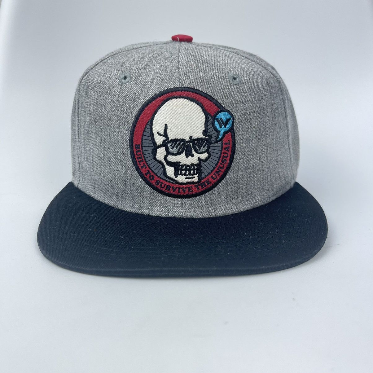 Japanese Brand Skull Shoun White Hat Flat Brim Cap Hat Size ONE SIZE - 1 Thumbnail