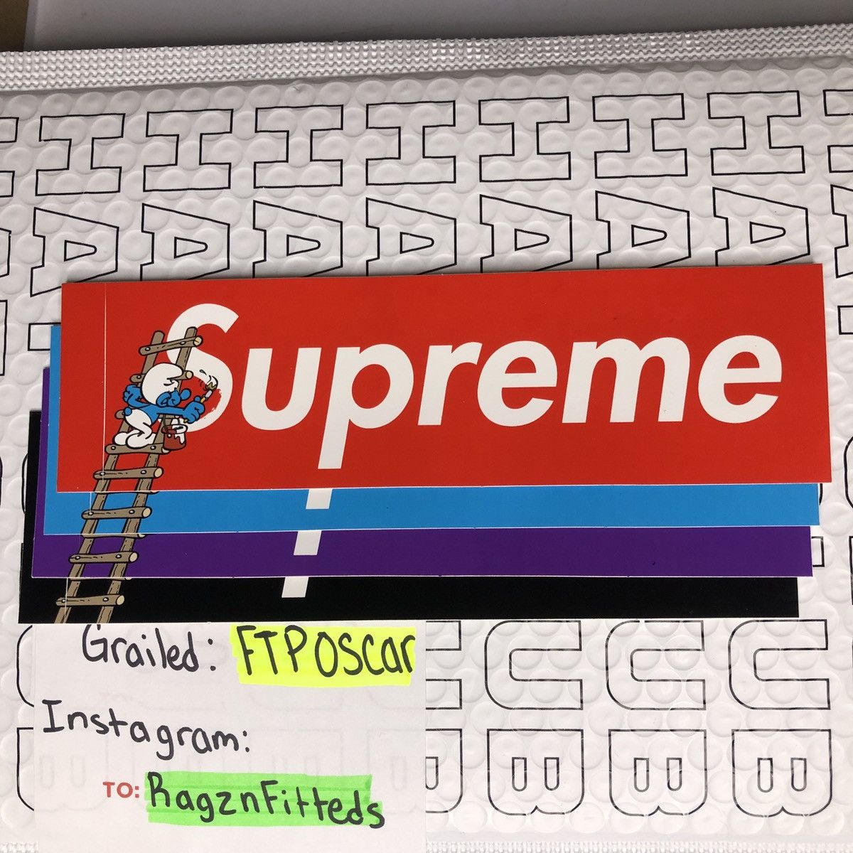 Supreme Smurf Sticker | Grailed
