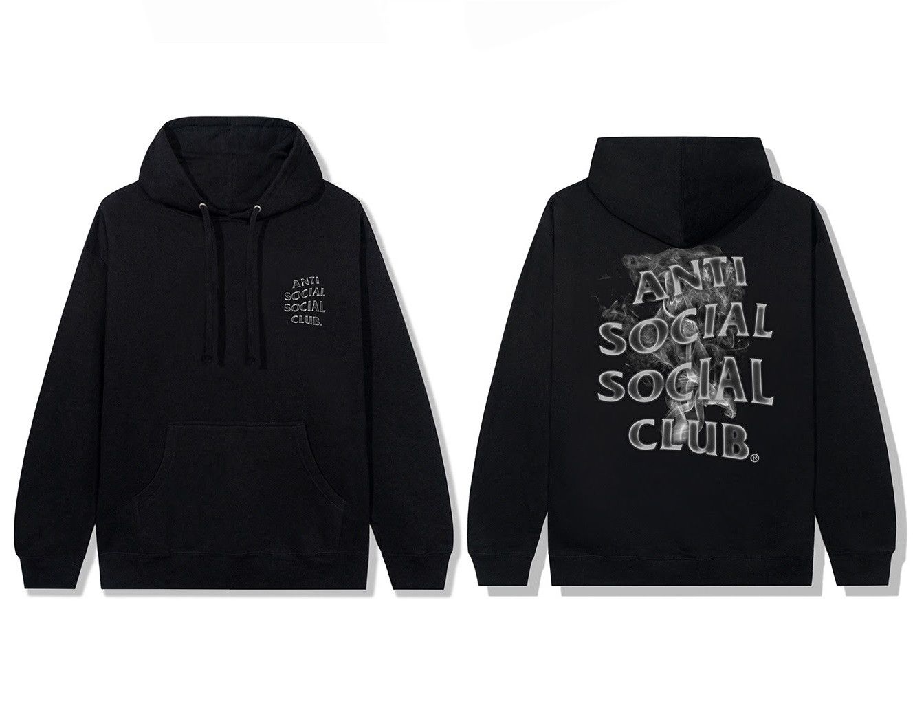 image of Anti Social Social Club x Members Only Ds Weekly Exclusive Assc Smoke Burnouts Black Hoodie Bape (S