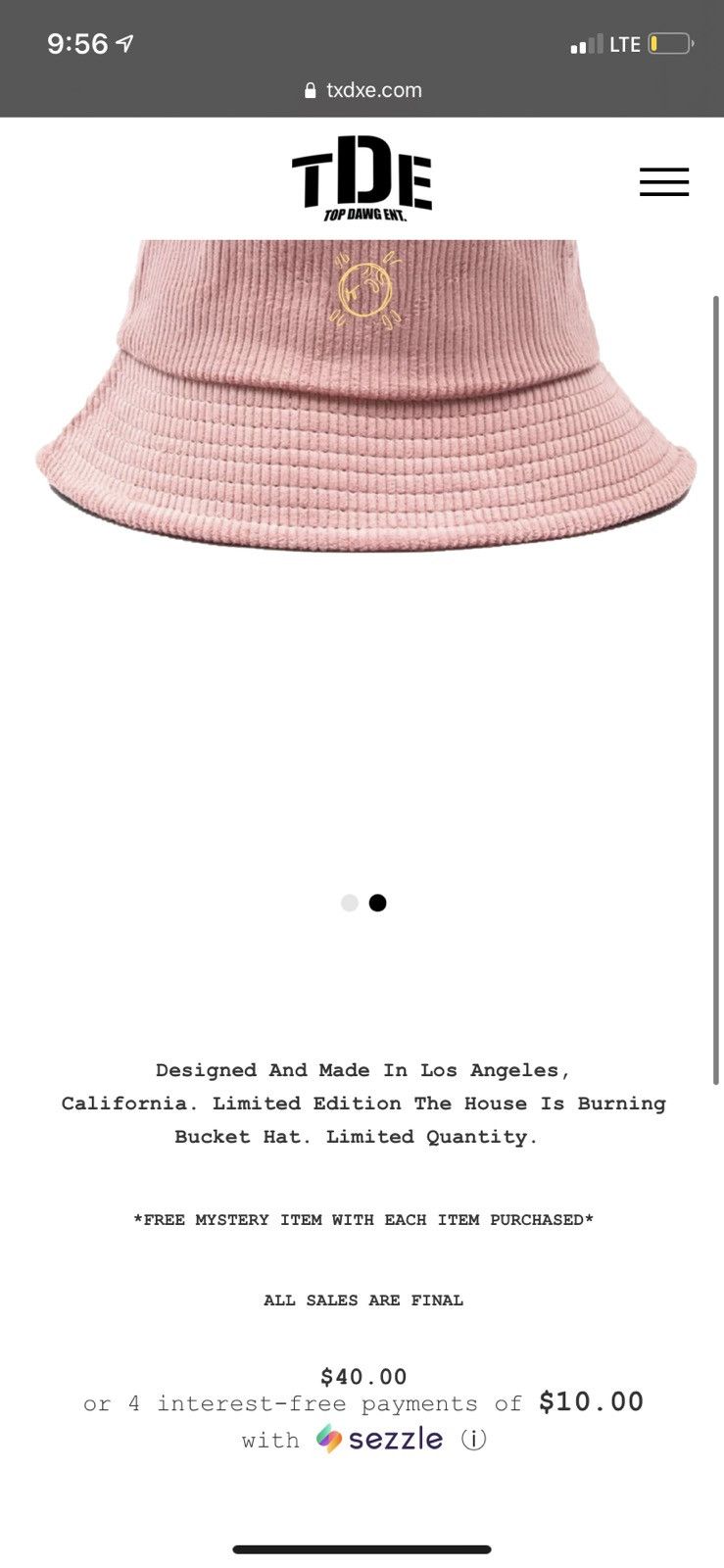 Designer × Kendrick Lamar × Vintage Isaiah Rashad Pink THIB corduroy Bucket Hat Size ONE SIZE - 5 Thumbnail