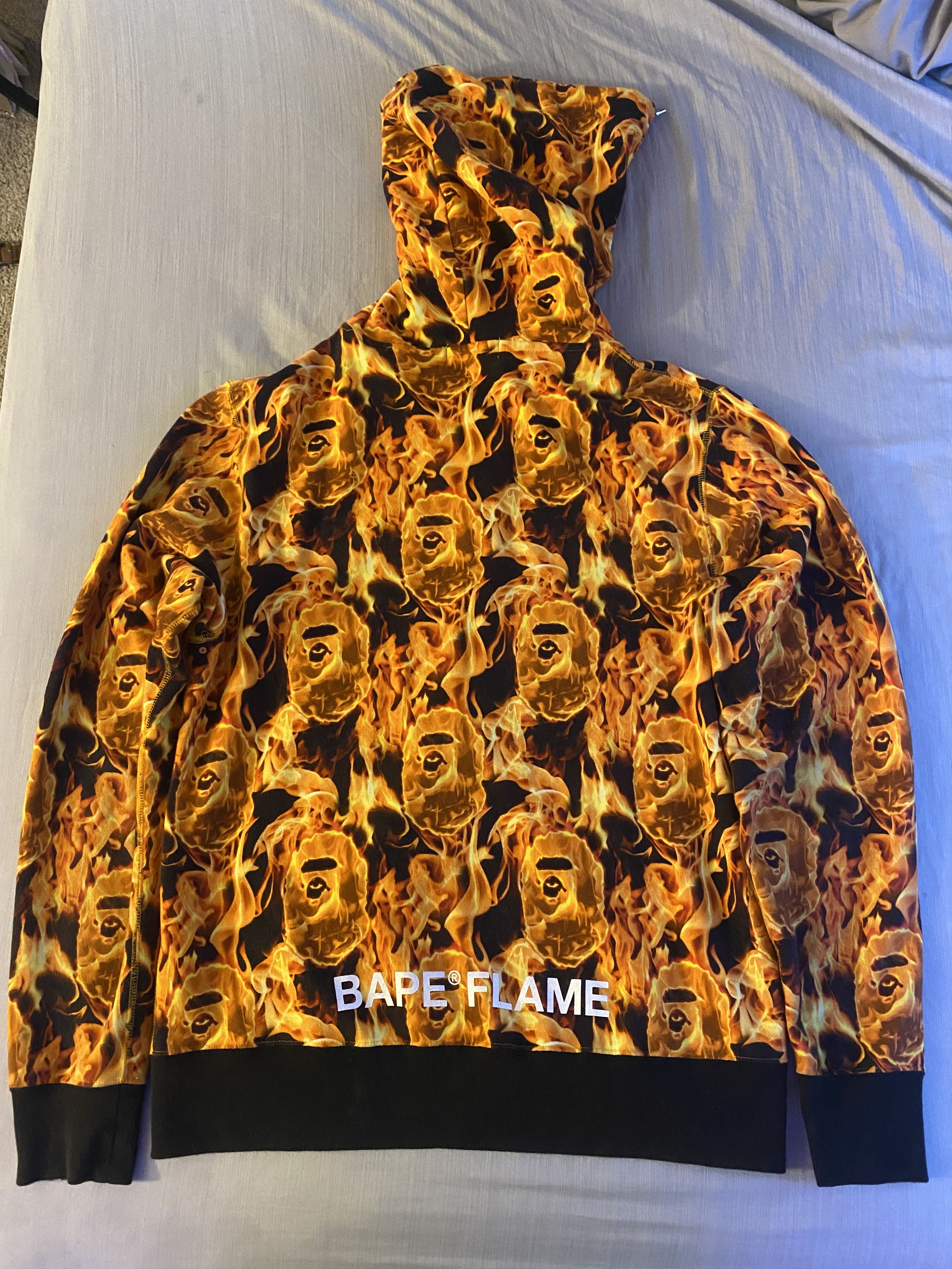 Bape shop flame hoodie