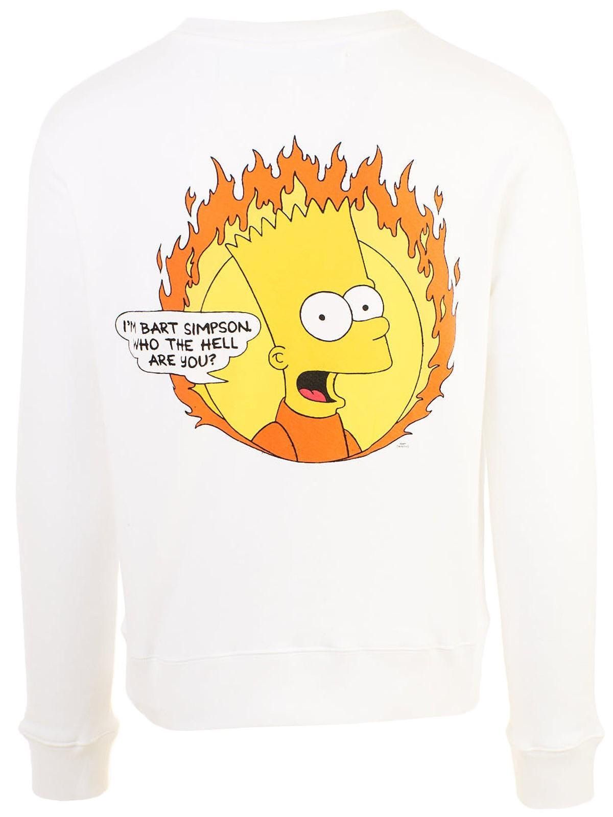 Off White Virgil Abloh Off White Bart Simpson Flames Sweatshirt Grailed