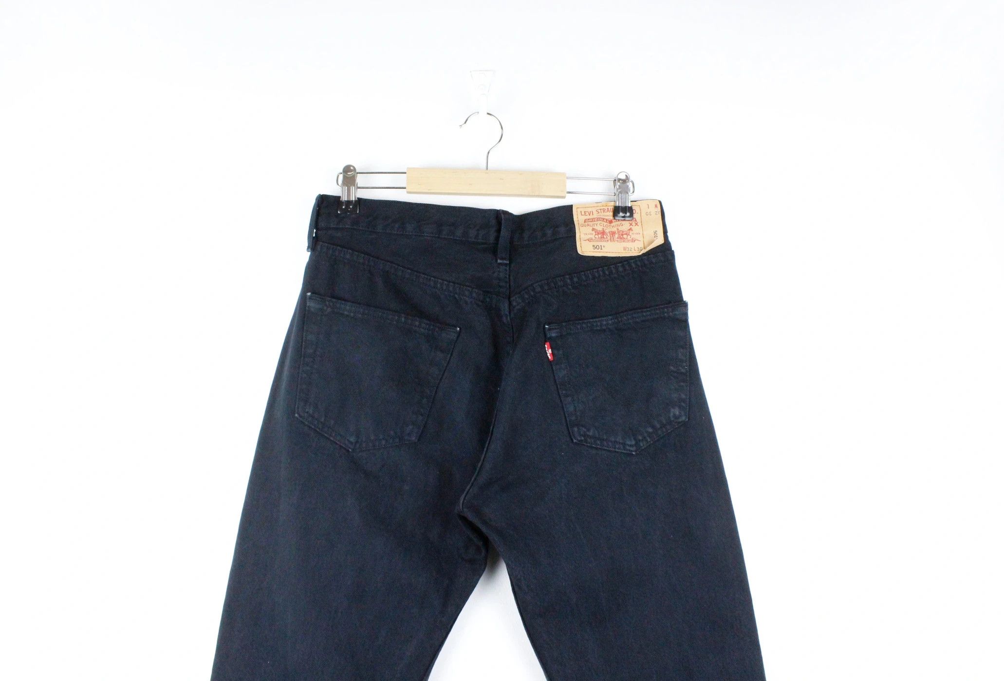 Jean × Levi's × Vintage Vintage Levis 501 Red Tab Jeans Black Denim Pants Y2K Size US 32 / EU 48 - 4 Thumbnail