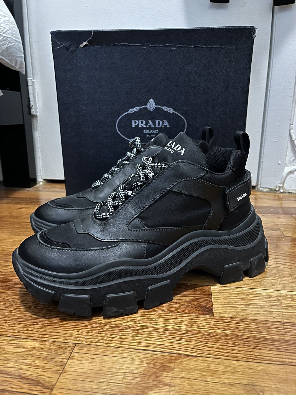Prada Prada Pegasus Leather Chunky Sneaker Grailed