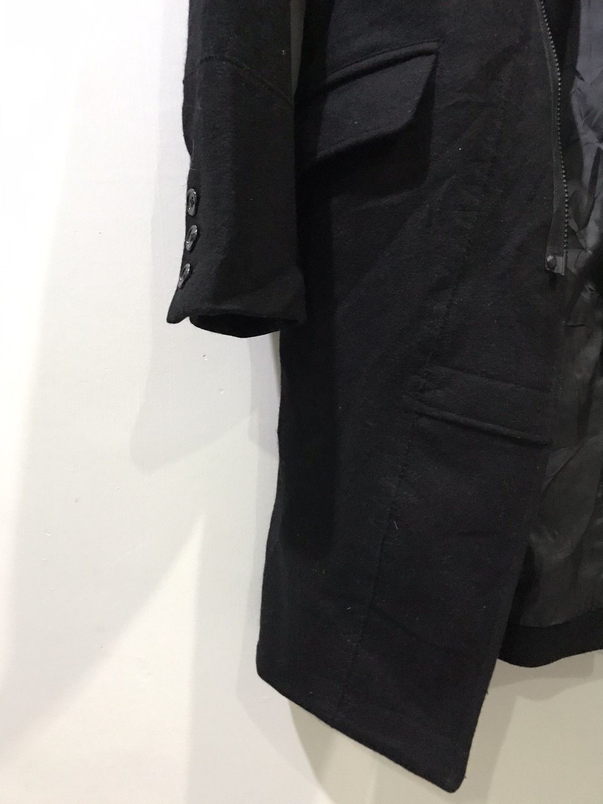 Designer !movement cultive Japan Assymetric Patchwork Overcoat Size S / US 4 / IT 40 - 11 Thumbnail