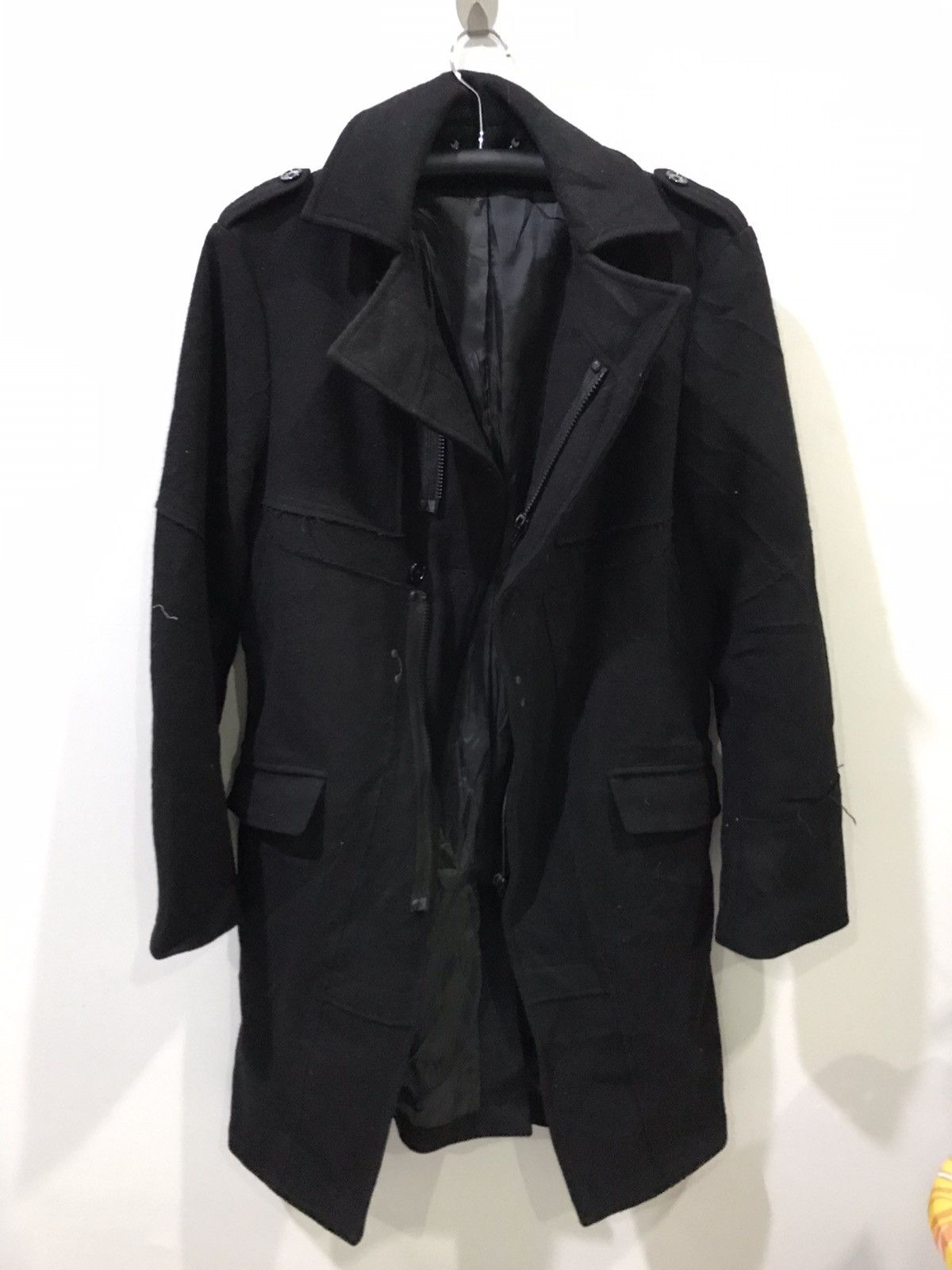 Designer !movement cultive Japan Assymetric Patchwork Overcoat Size S / US 4 / IT 40 - 5 Thumbnail