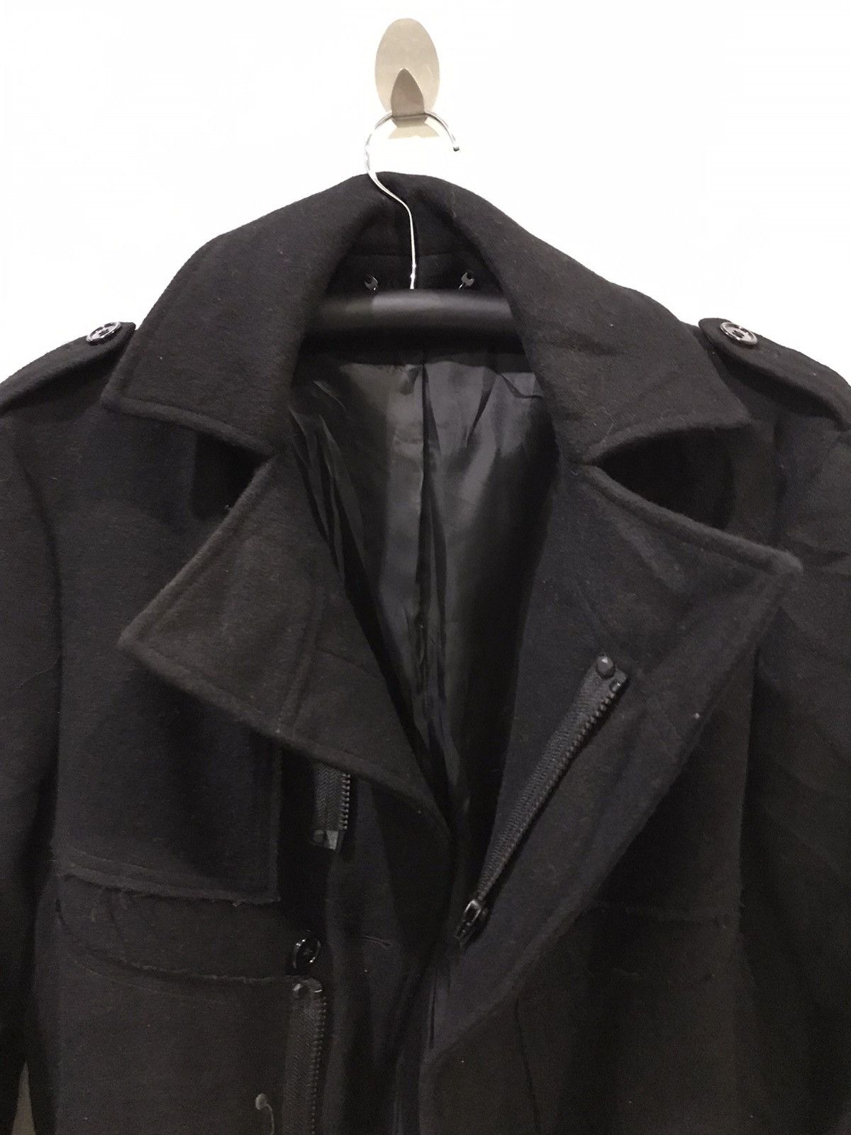 Designer !movement cultive Japan Assymetric Patchwork Overcoat Size S / US 4 / IT 40 - 6 Thumbnail