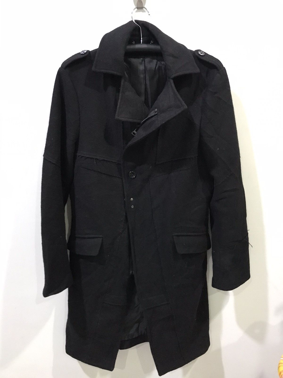 Designer !movement cultive Japan Assymetric Patchwork Overcoat Size S / US 4 / IT 40 - 4 Thumbnail