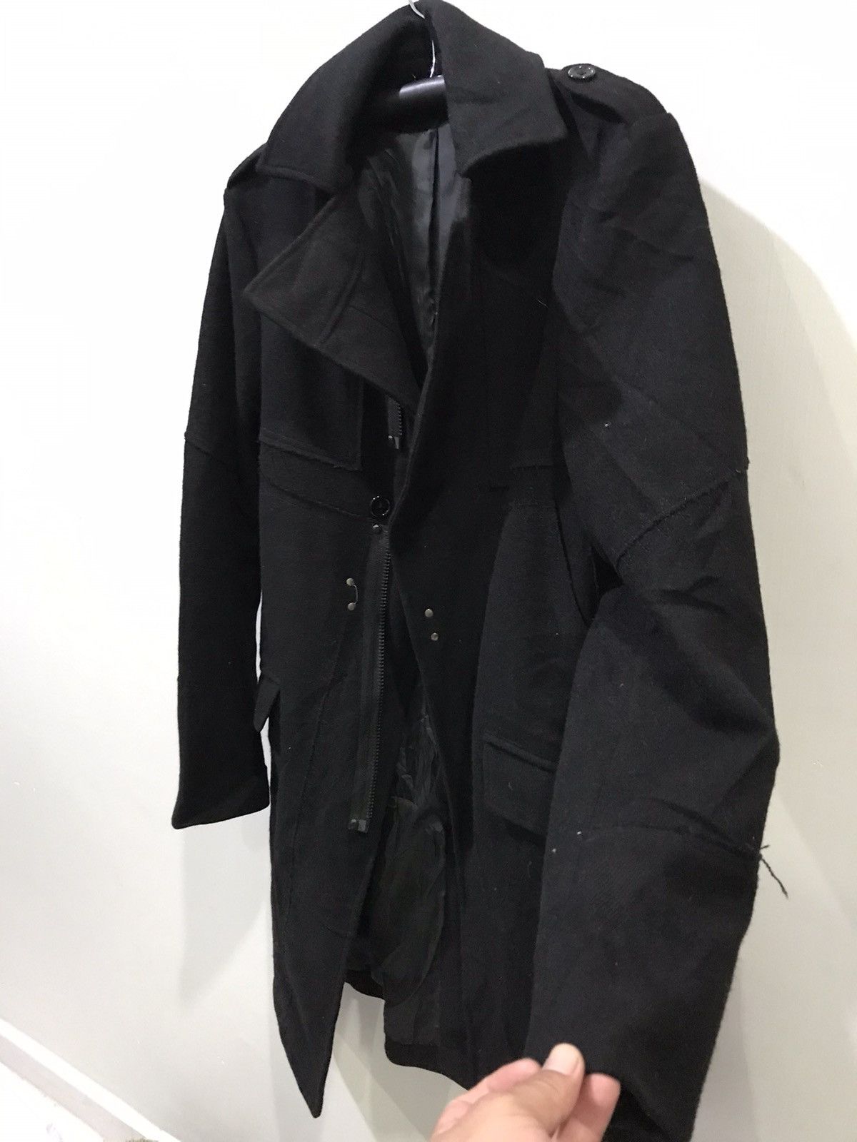 Designer !movement cultive Japan Assymetric Patchwork Overcoat Size S / US 4 / IT 40 - 13 Thumbnail
