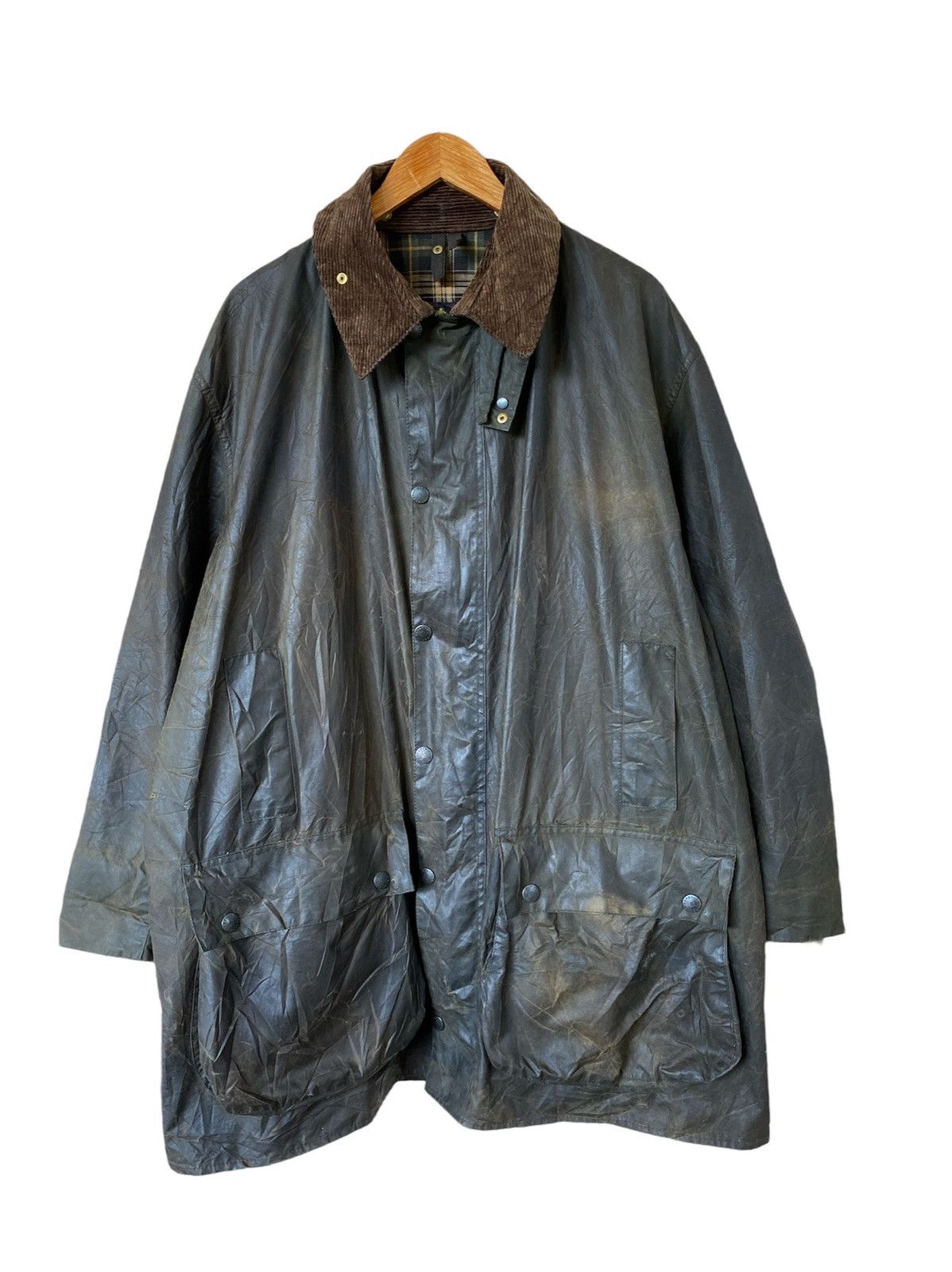 ジャケット・アウター vintage Barbour Border C42 Men's Vintage Barbour Border Waxed Coat Jacket Made in