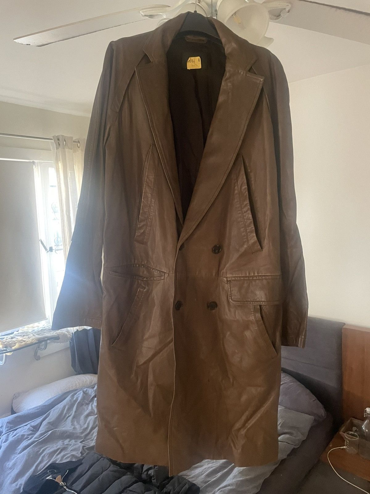 Alexander Wang Mens Olive Calfskin Trenchcoat Size US M / EU 48-50 / 2 - 1 Thumbnail