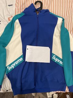 Supreme Color Blocked Zip Up Hoodie | Grailed