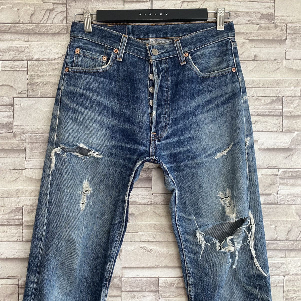 Levi's Vintage Levis 501 Distressed Grunge Jeans Size US 29 - 4 Thumbnail