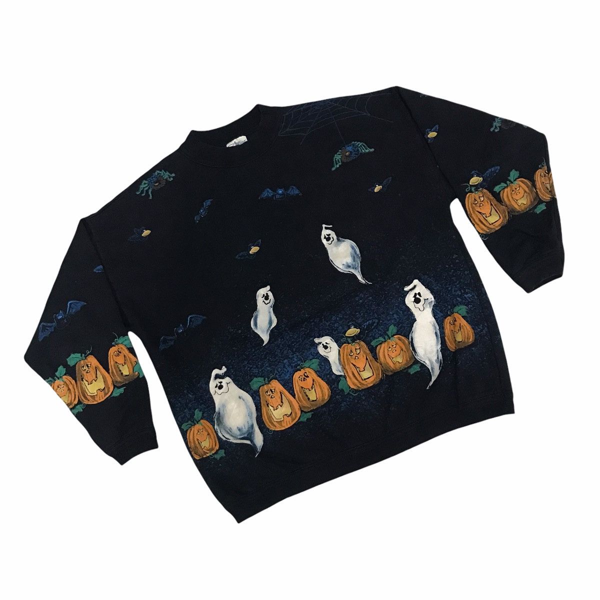Vintage Vintage 90s Holloween Ghost Graphics Overprint Tee Size US L / EU 52-54 / 3 - 8 Thumbnail