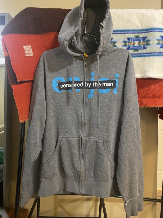 Enjoi 2000's Enjoi Sponsored By The Man Zip Up Hoodie Grey Grailed