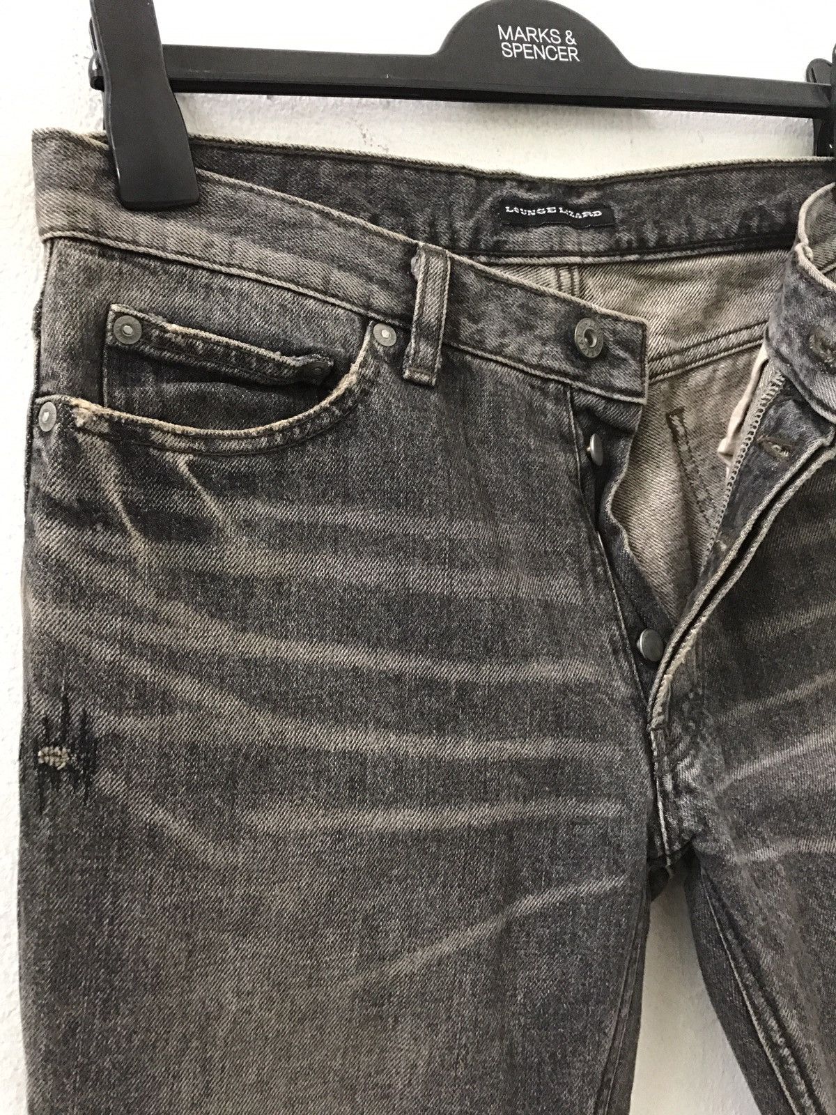 Lounge Lizard Lounge Lizard Made in Japan Distressed Rips Denim Jeans Size US 31 - 4 Thumbnail