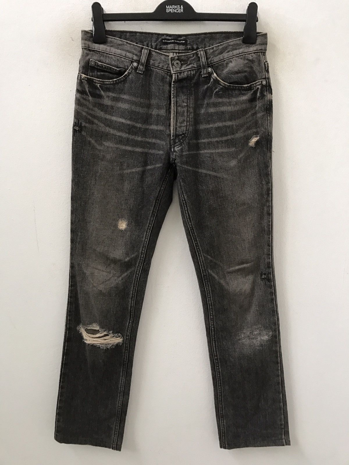 Lounge Lizard Lounge Lizard Made in Japan Distressed Rips Denim Jeans Size US 31 - 2 Thumbnail