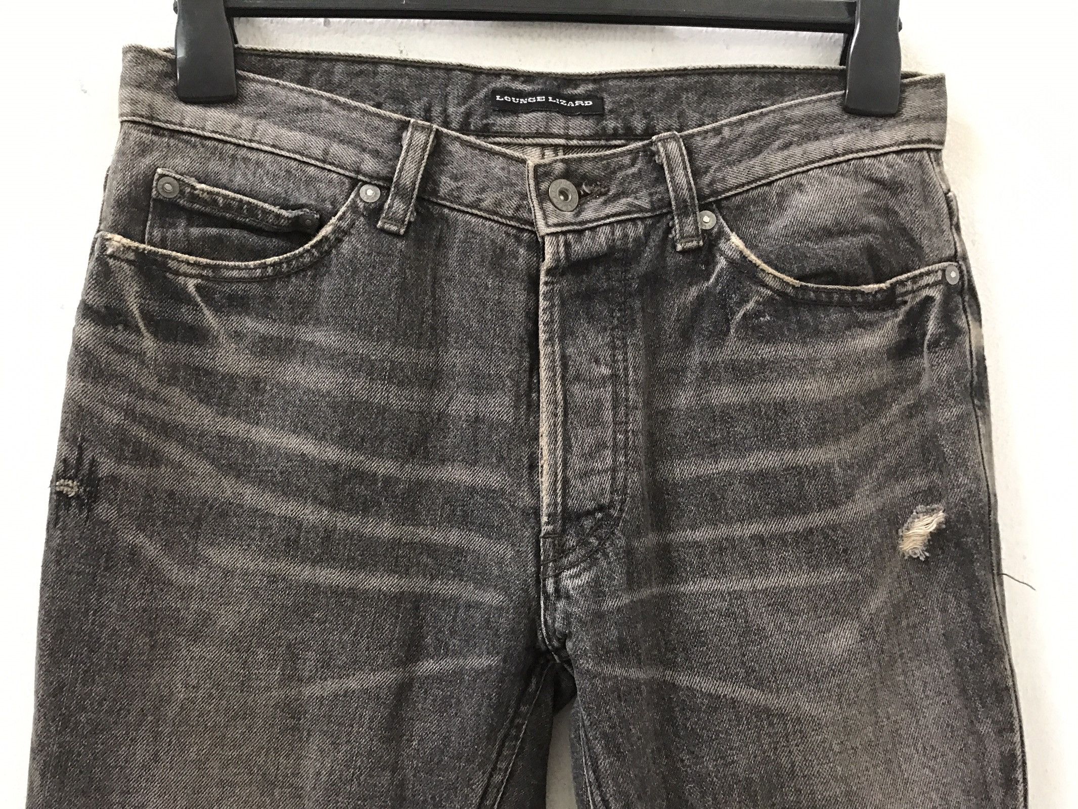 Lounge Lizard Lounge Lizard Made in Japan Distressed Rips Denim Jeans Size US 31 - 3 Thumbnail