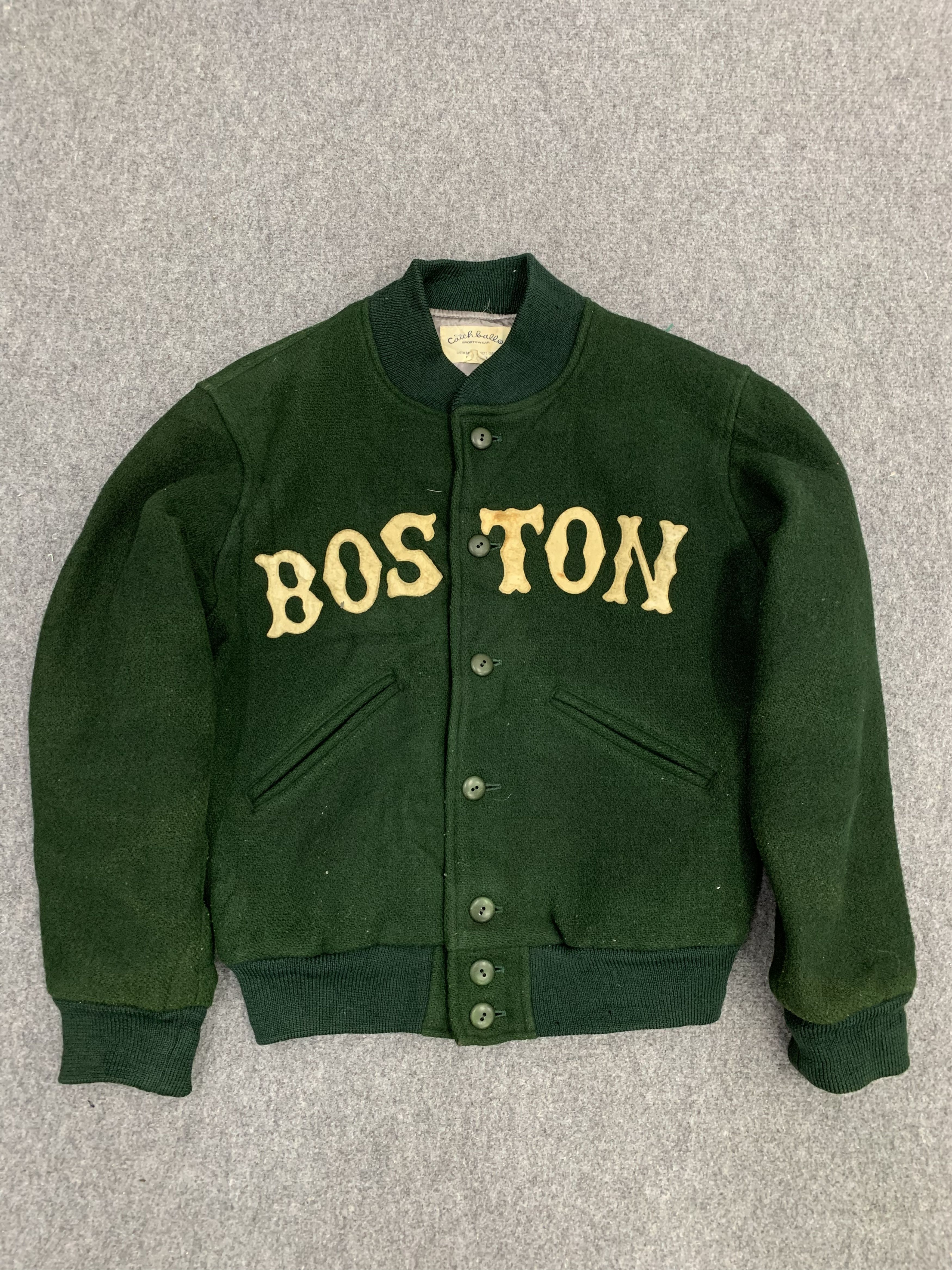 Vintage Vintage Boston Wool Varsity Jacket Green | Grailed