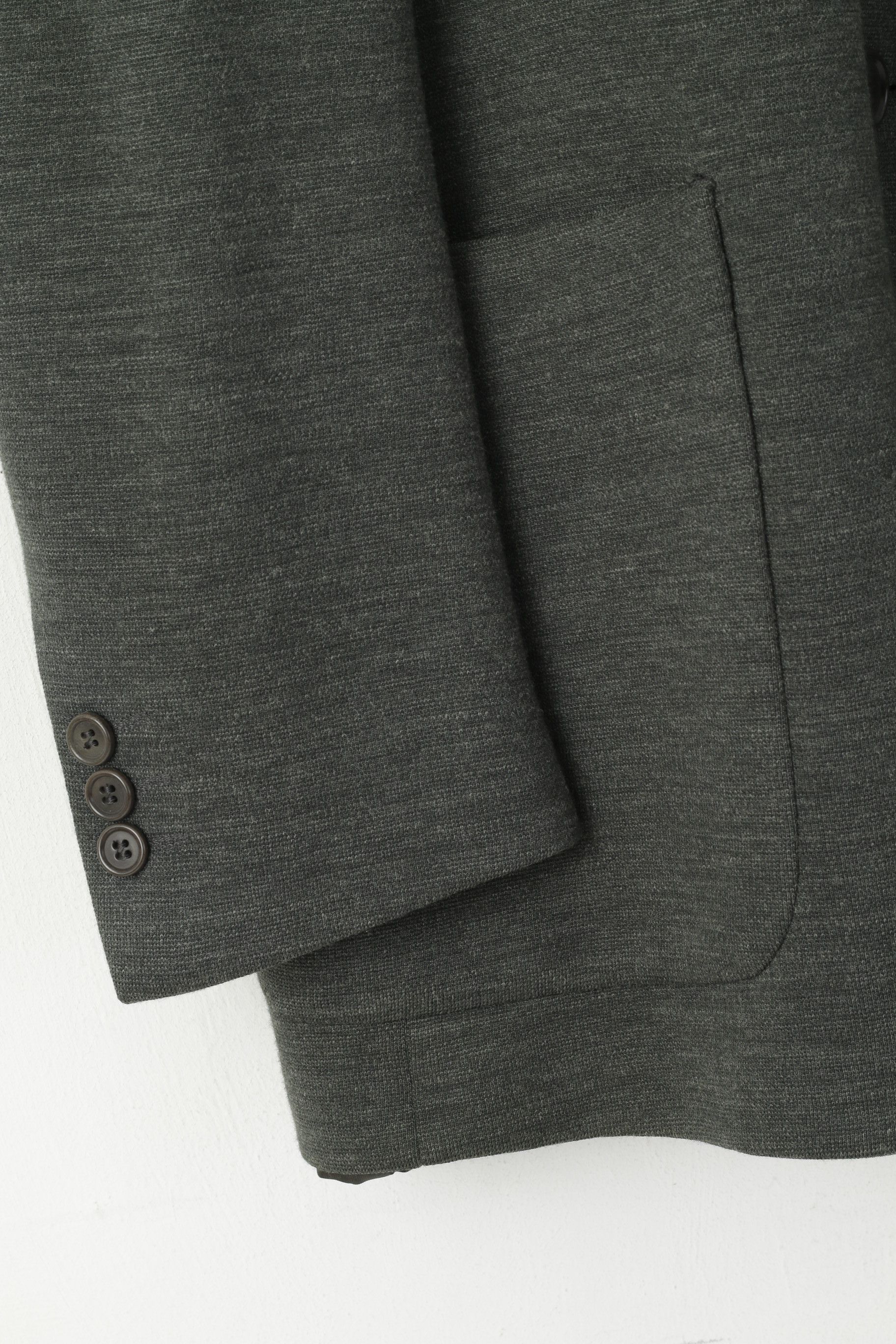 Vintage Paul Costelloe Men 42 52 Blazer Gray Wool Plain 7037 Size 42R - 3 Thumbnail