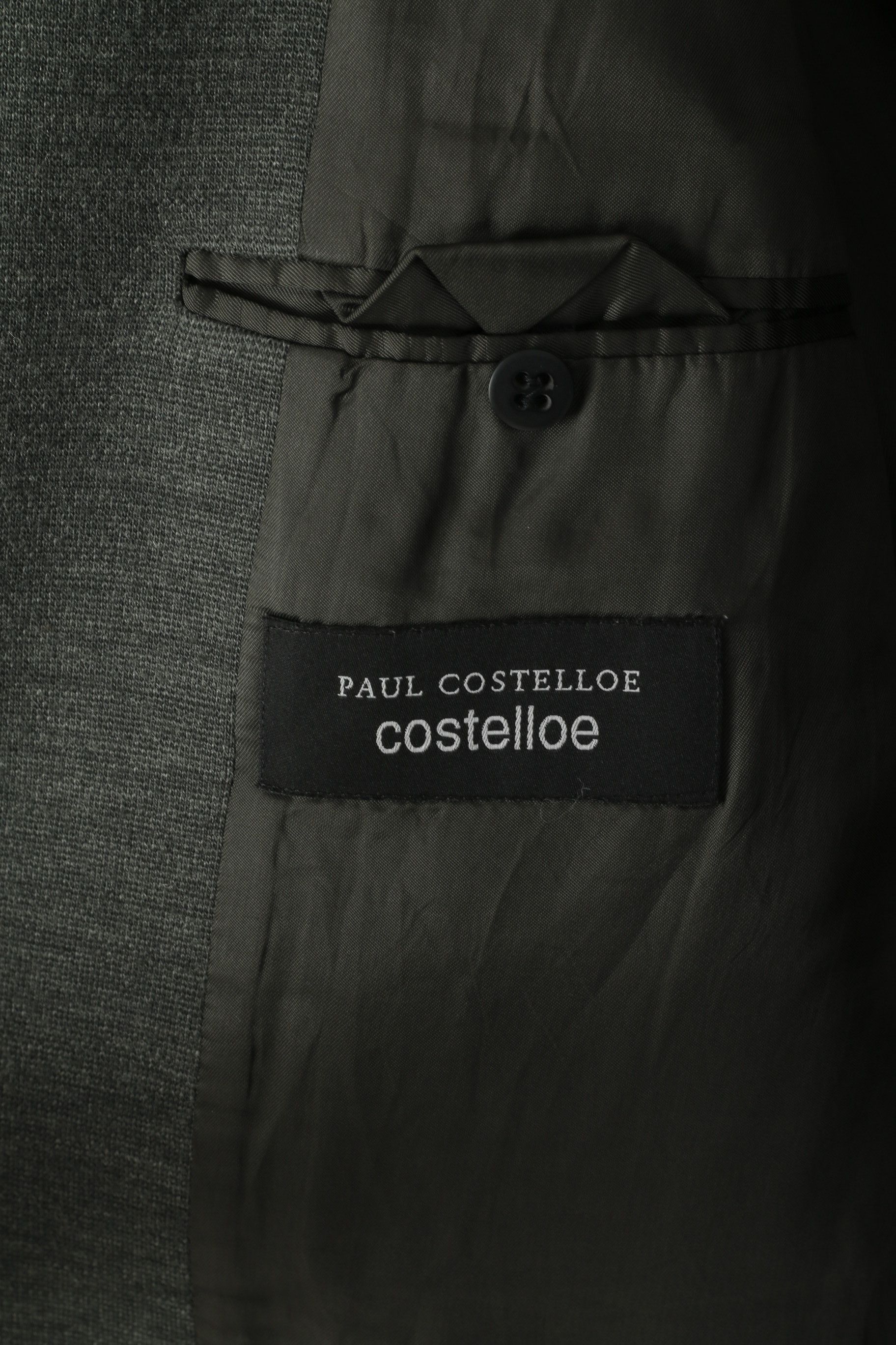 Vintage Paul Costelloe Men 42 52 Blazer Gray Wool Plain 7037 Size 42R - 4 Thumbnail