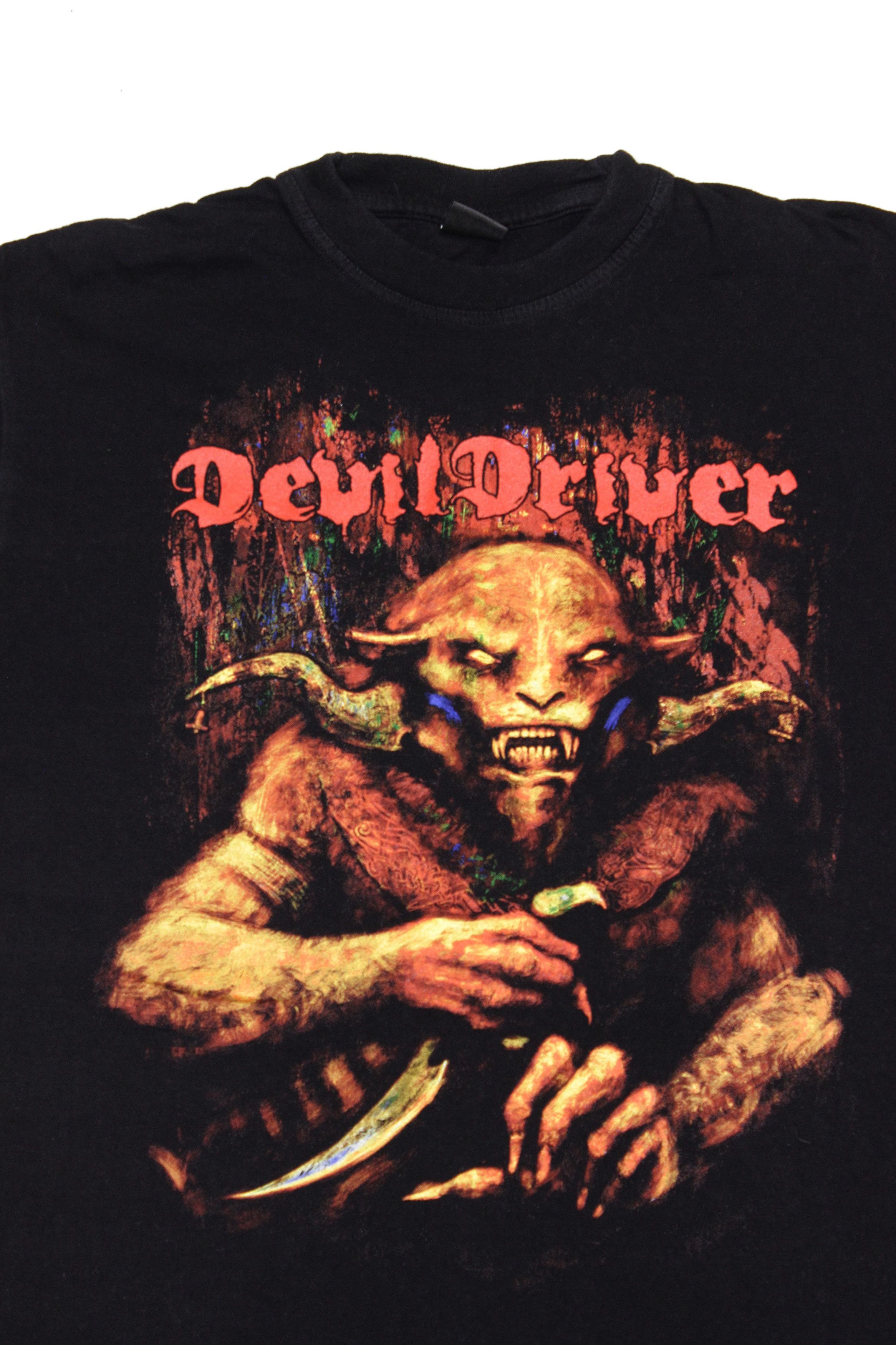 Vintage 90S Devil Driver T-Shirt Made in USA Size US L / EU 52-54 / 3 - 3 Thumbnail