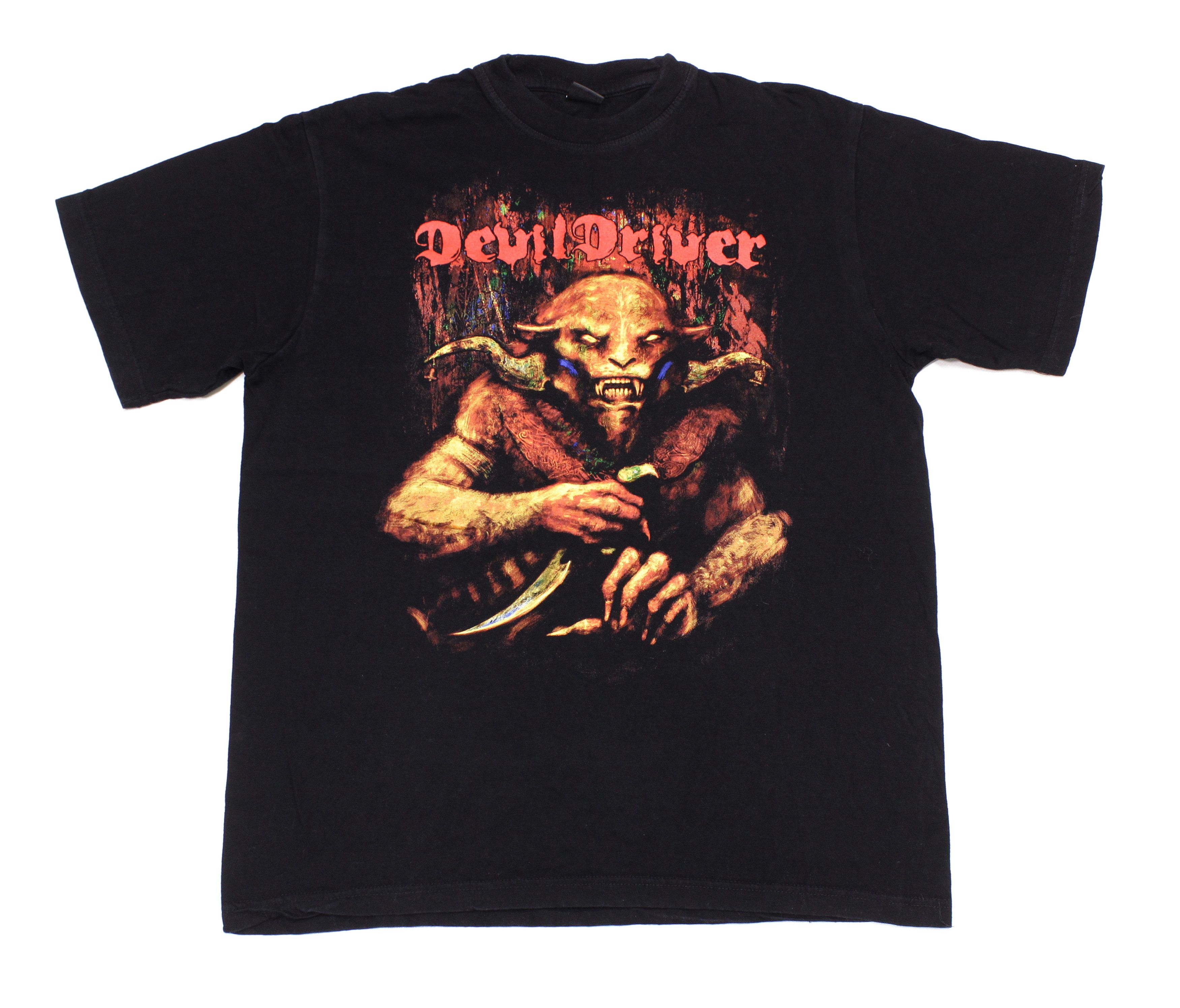 Vintage 90S Devil Driver T-Shirt Made in USA Size US L / EU 52-54 / 3 - 1 Thumbnail