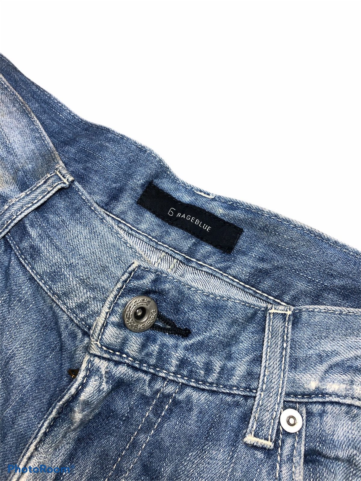 Japanese Brand × RAGEBLUE Distressed Patches Buckle Back Denim Size US 32 / EU 48 - 4 Thumbnail