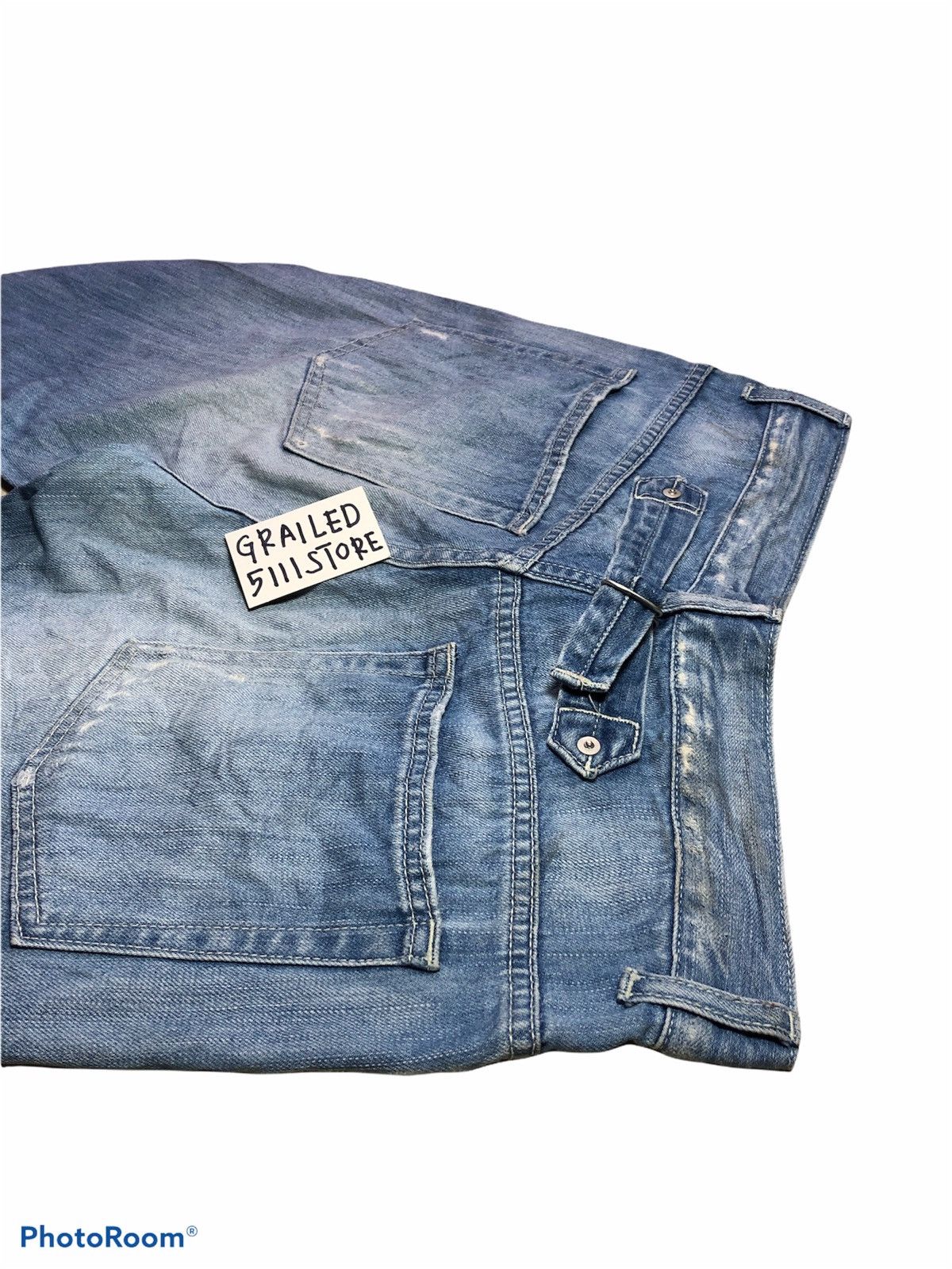 Japanese Brand × RAGEBLUE Distressed Patches Buckle Back Denim Size US 32 / EU 48 - 3 Thumbnail