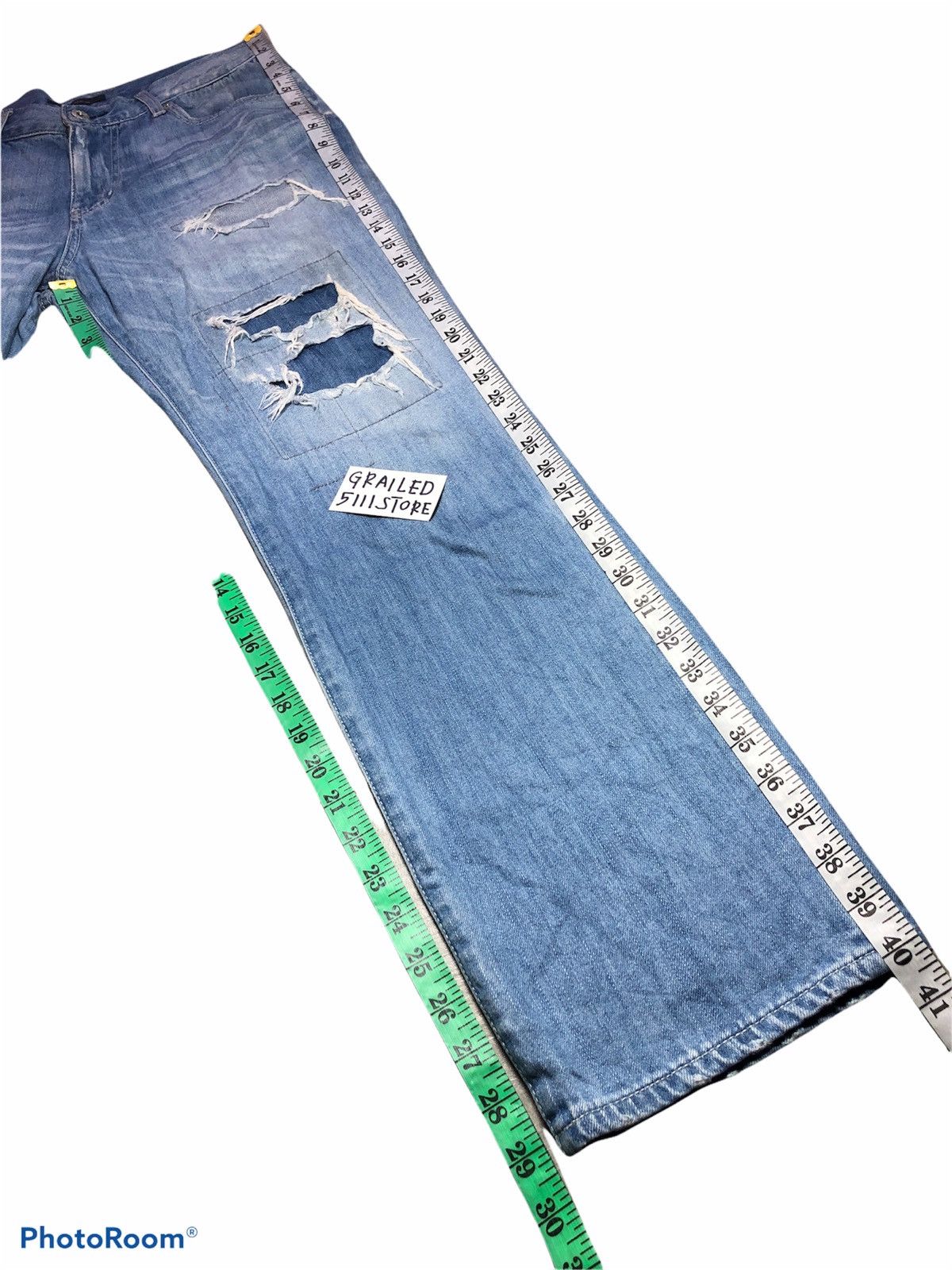 Japanese Brand × RAGEBLUE Distressed Patches Buckle Back Denim Size US 32 / EU 48 - 8 Thumbnail