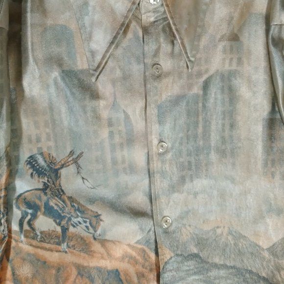 Vintage ✨💎✨ Vintage Kennington Native Americans AOP Disco Shirt, Size US L / EU 52-54 / 3 - 8 Preview
