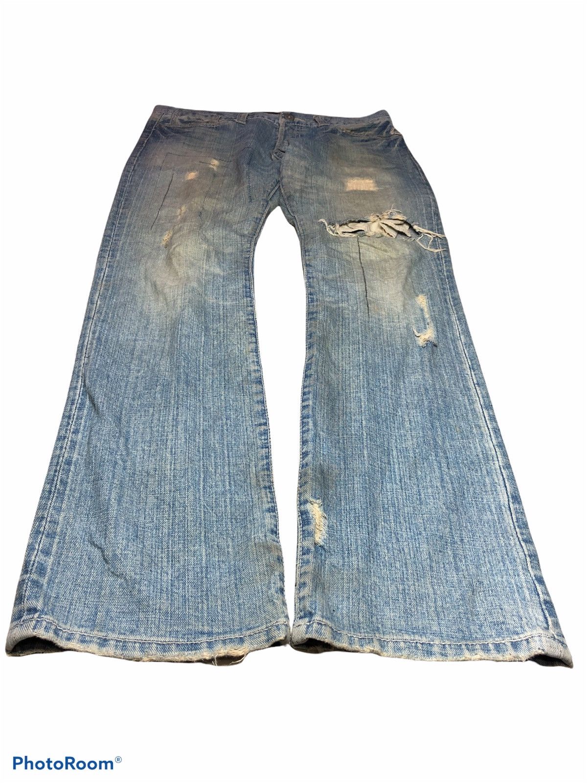 Boycott × Japanese Brand Distressed Faded Low Rise Slim Fit Denim Size US 35 - 10 Thumbnail