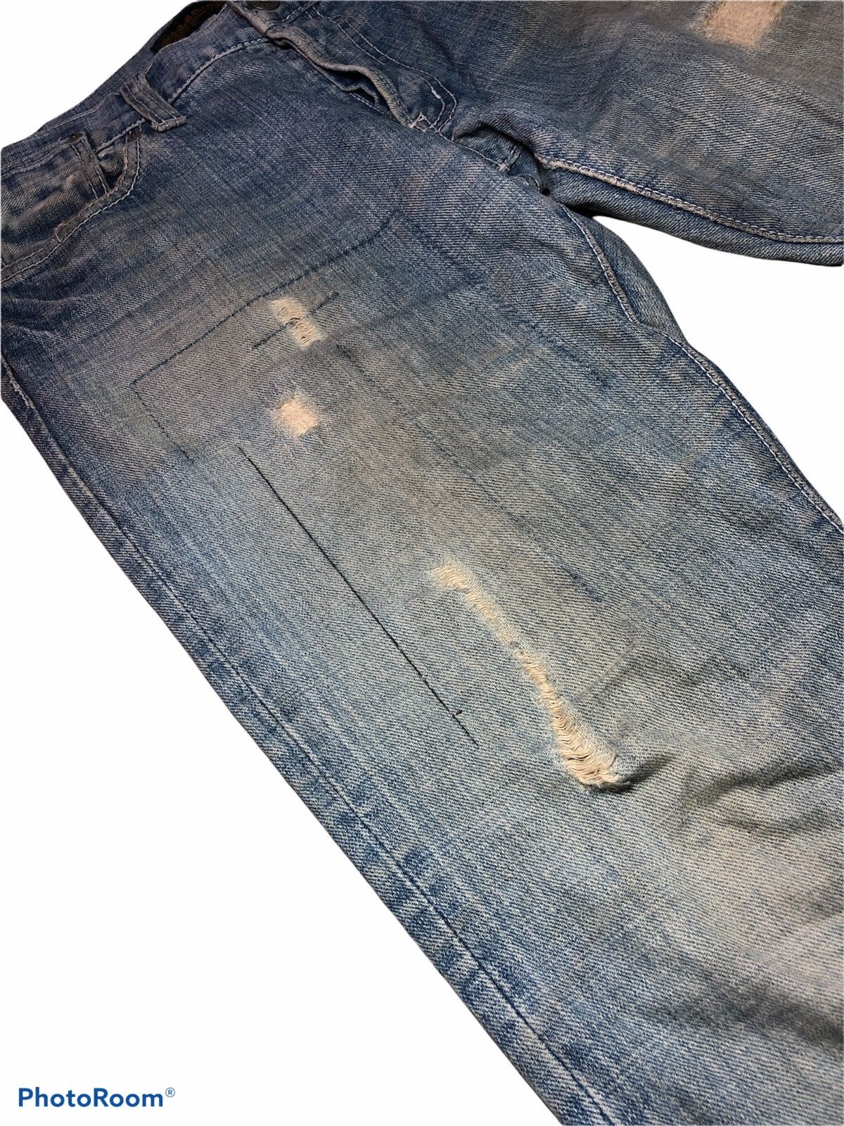 Boycott × Japanese Brand Distressed Faded Low Rise Slim Fit Denim Size US 35 - 4 Thumbnail