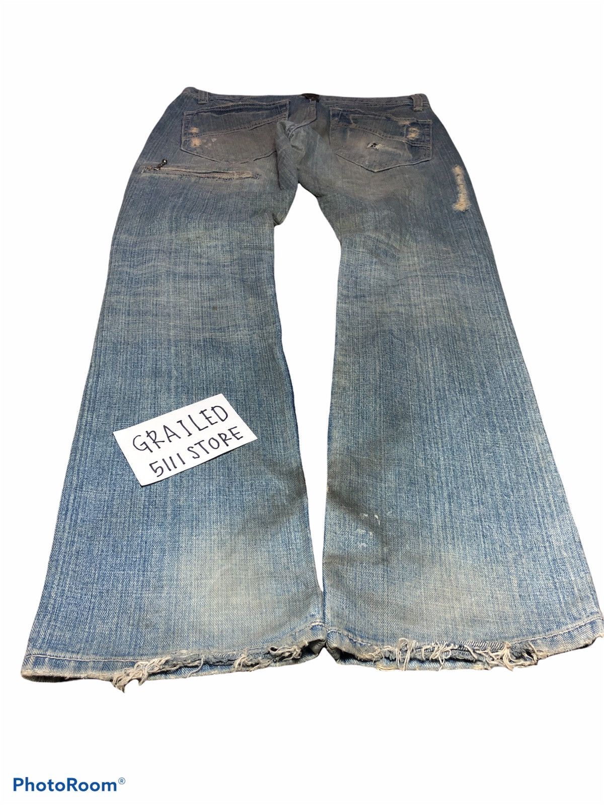 Boycott × Japanese Brand Distressed Faded Low Rise Slim Fit Denim Size US 35 - 3 Thumbnail