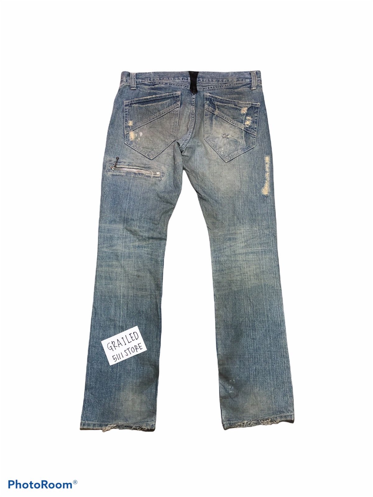 Boycott × Japanese Brand Distressed Faded Low Rise Slim Fit Denim Size US 35 - 2 Thumbnail